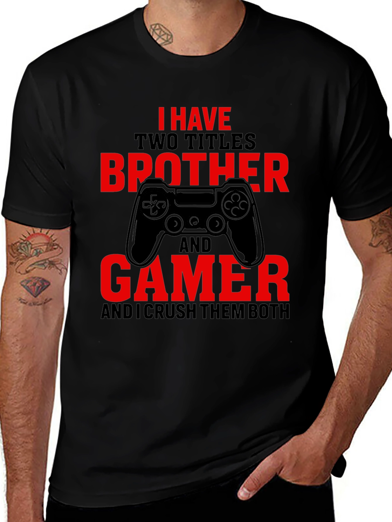 Brother and Gamer T-Shirt - Crush Them Both