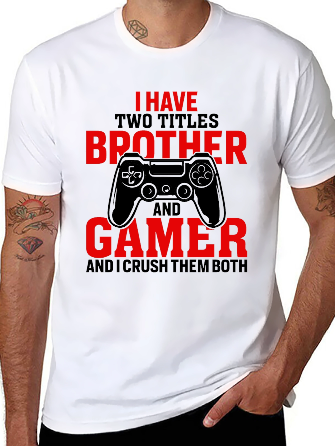 Brother and Gamer T-Shirt - Crush Them Both