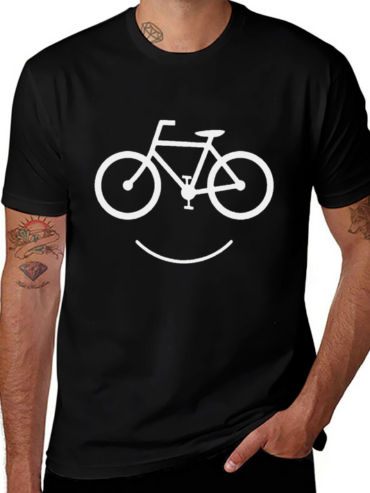 Bike Smile Graphic T-Shirt - Cool Casual Tee