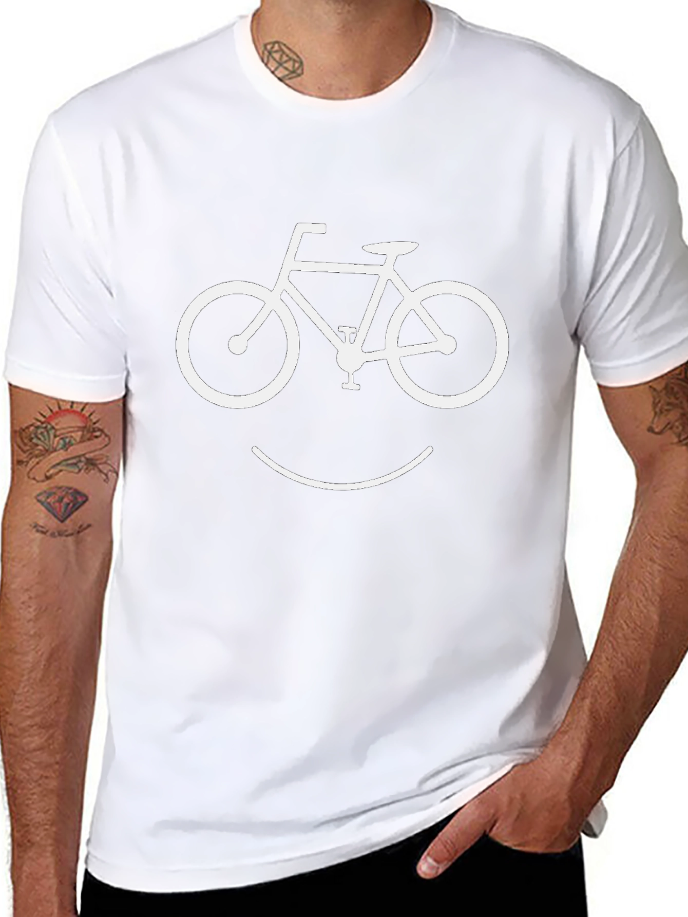 Bike Smile Graphic T-Shirt - Cool Casual Tee