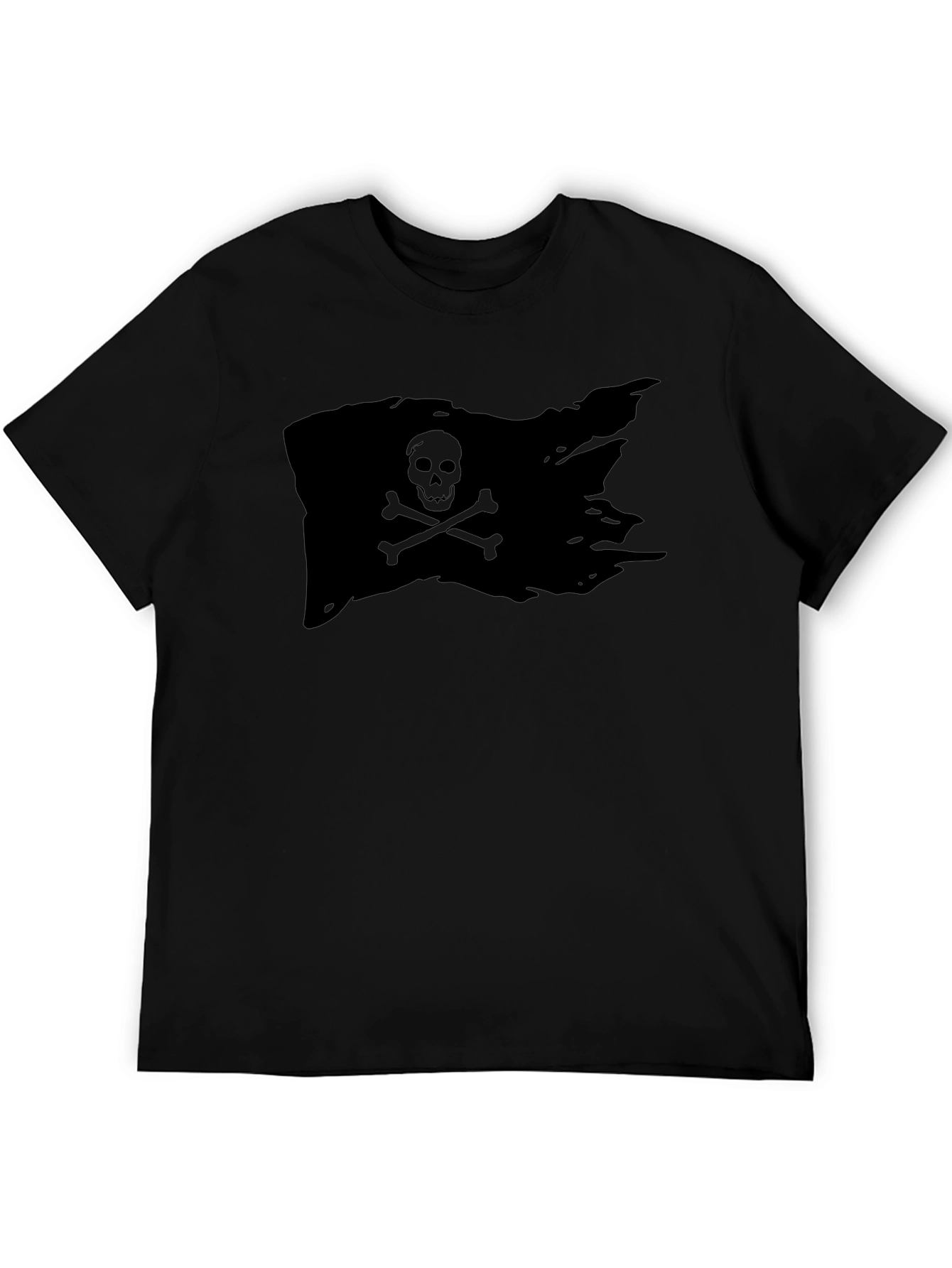 Mens Black Pirate Flag T-Shirt