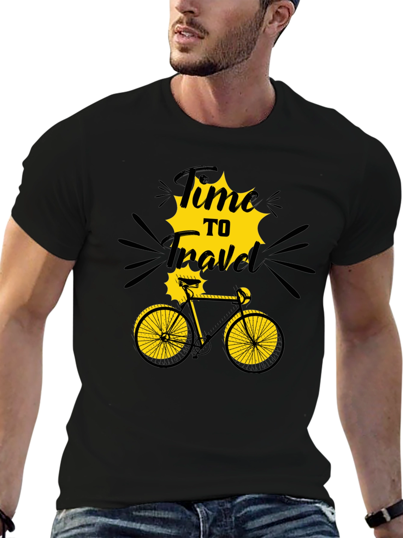 Time to Travel Graphic T-Shirt - Bike Adventure