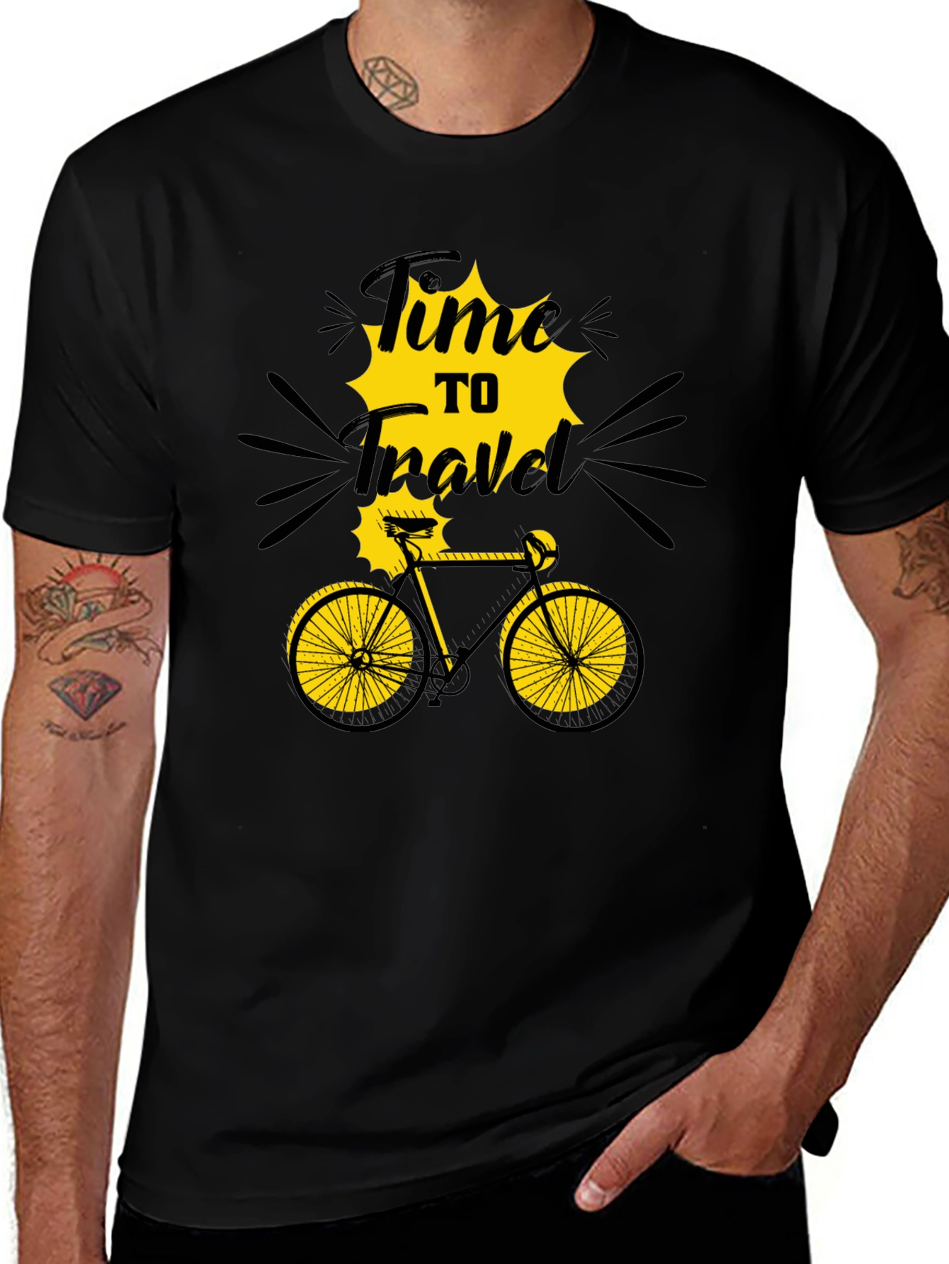 Time to Travel Graphic T-Shirt - Bike Adventure