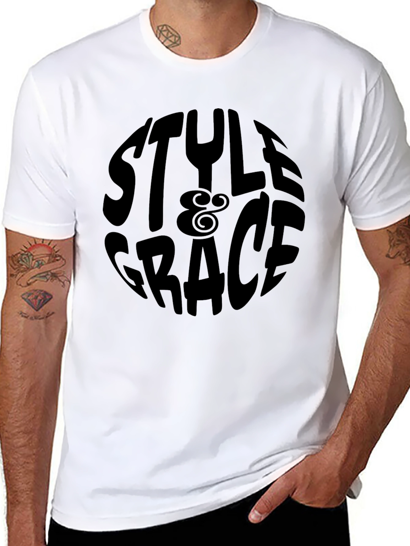 Style & Grace Black Graphic Tee