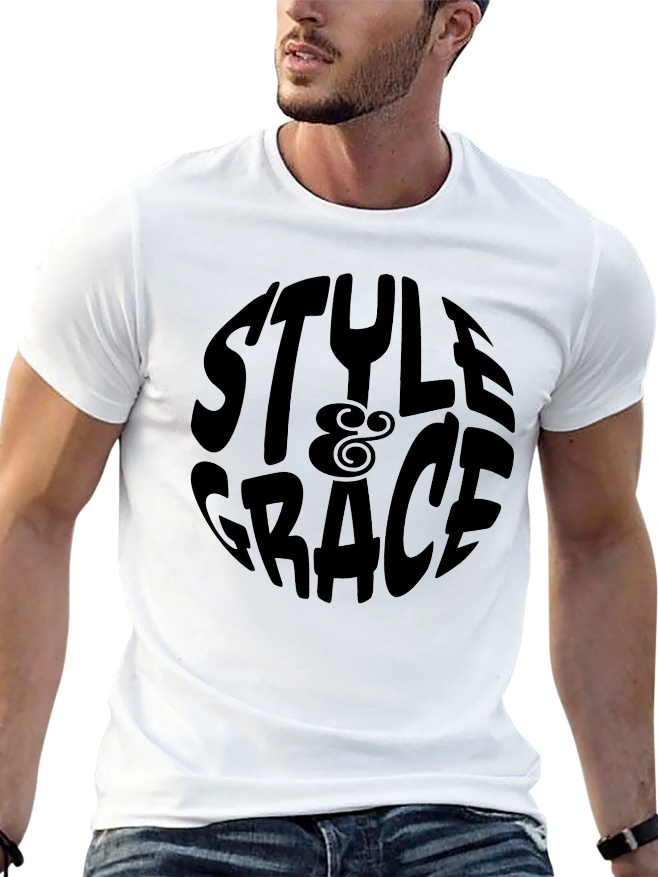 Style & Grace Black Graphic Tee