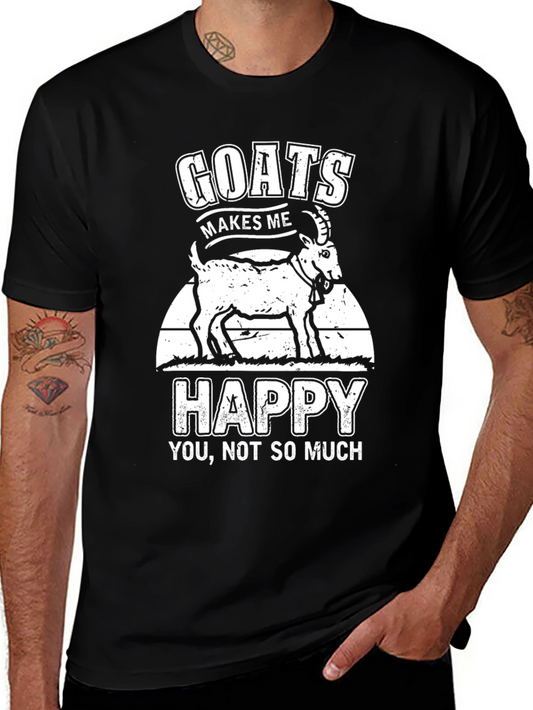 Goats Make Me Happy T-Shirt - Funny Animal Lover Tee