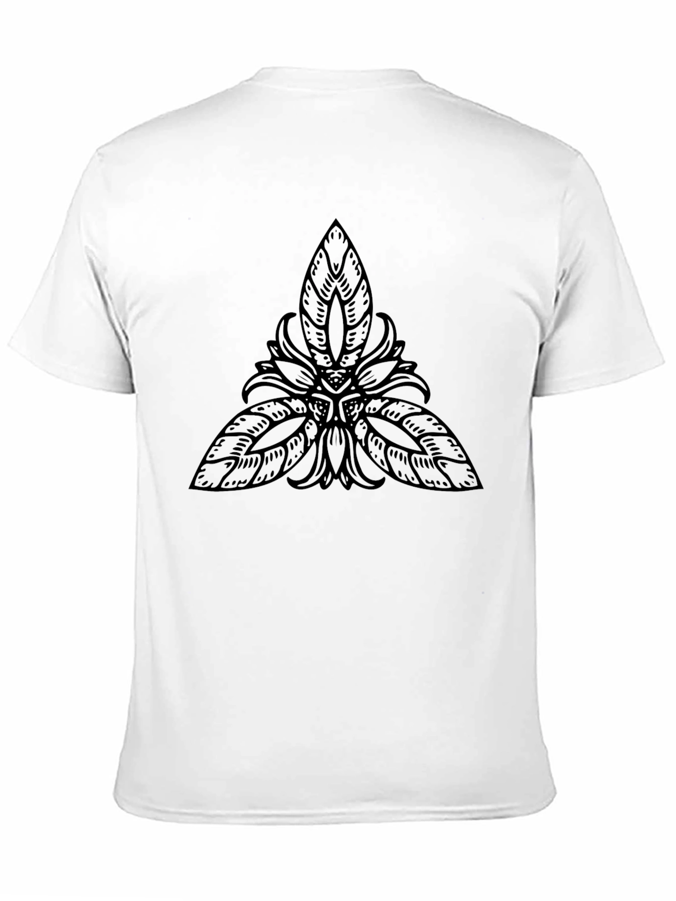 Black T-Shirt with Abstract Leaf Design