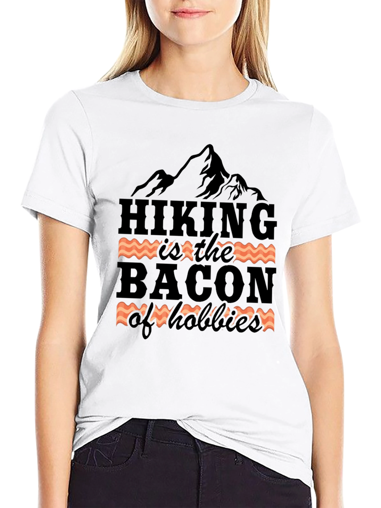 Hiking is the Bacon of Hobbies Graphic T-Shirt
