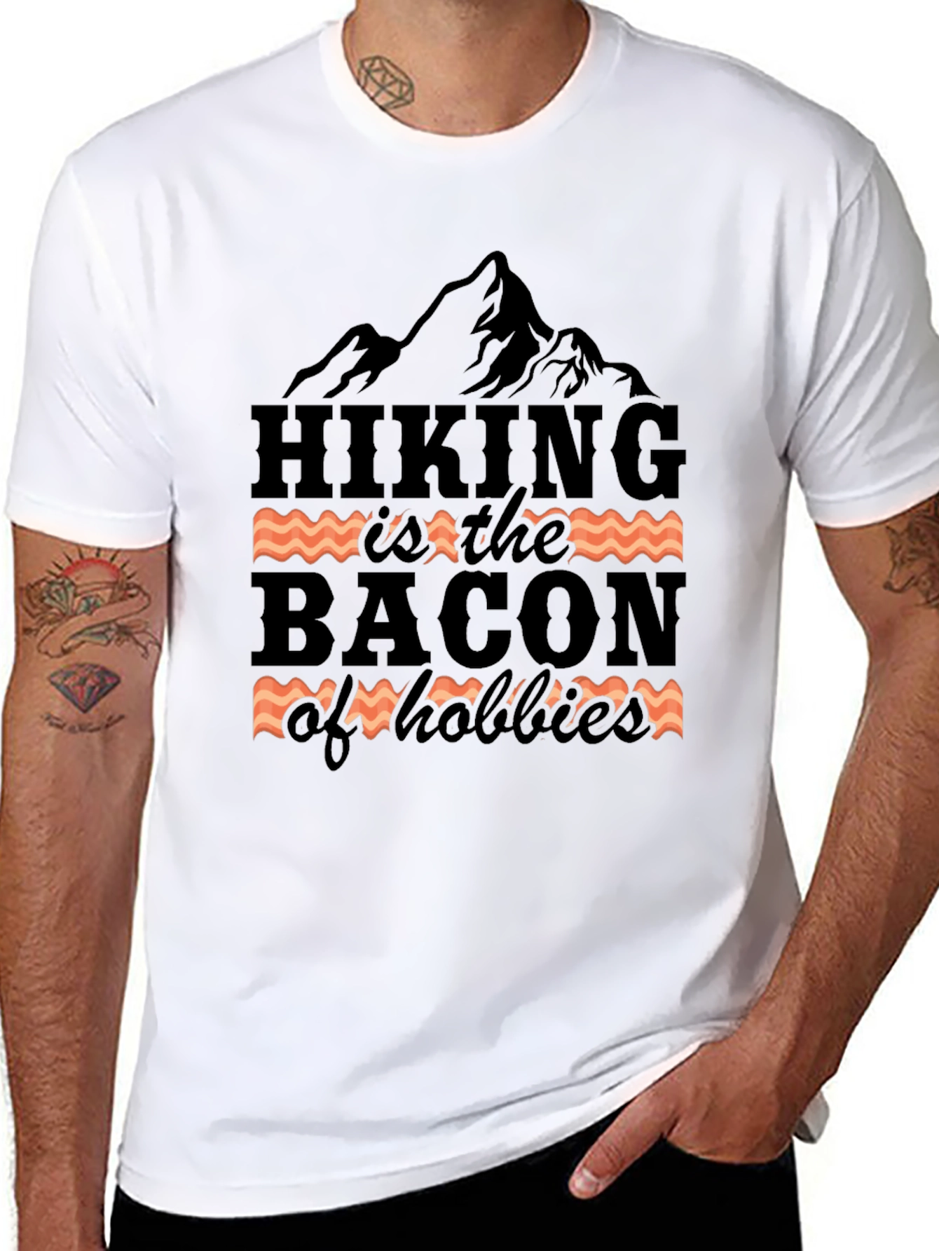 Hiking is the Bacon of Hobbies Graphic T-Shirt