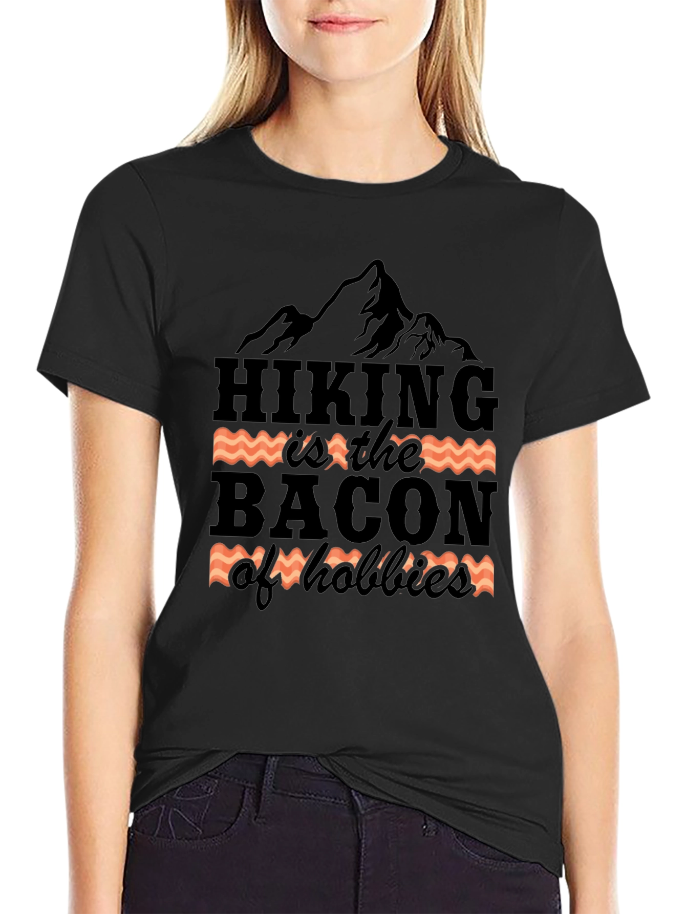 Hiking is the Bacon of Hobbies Graphic T-Shirt