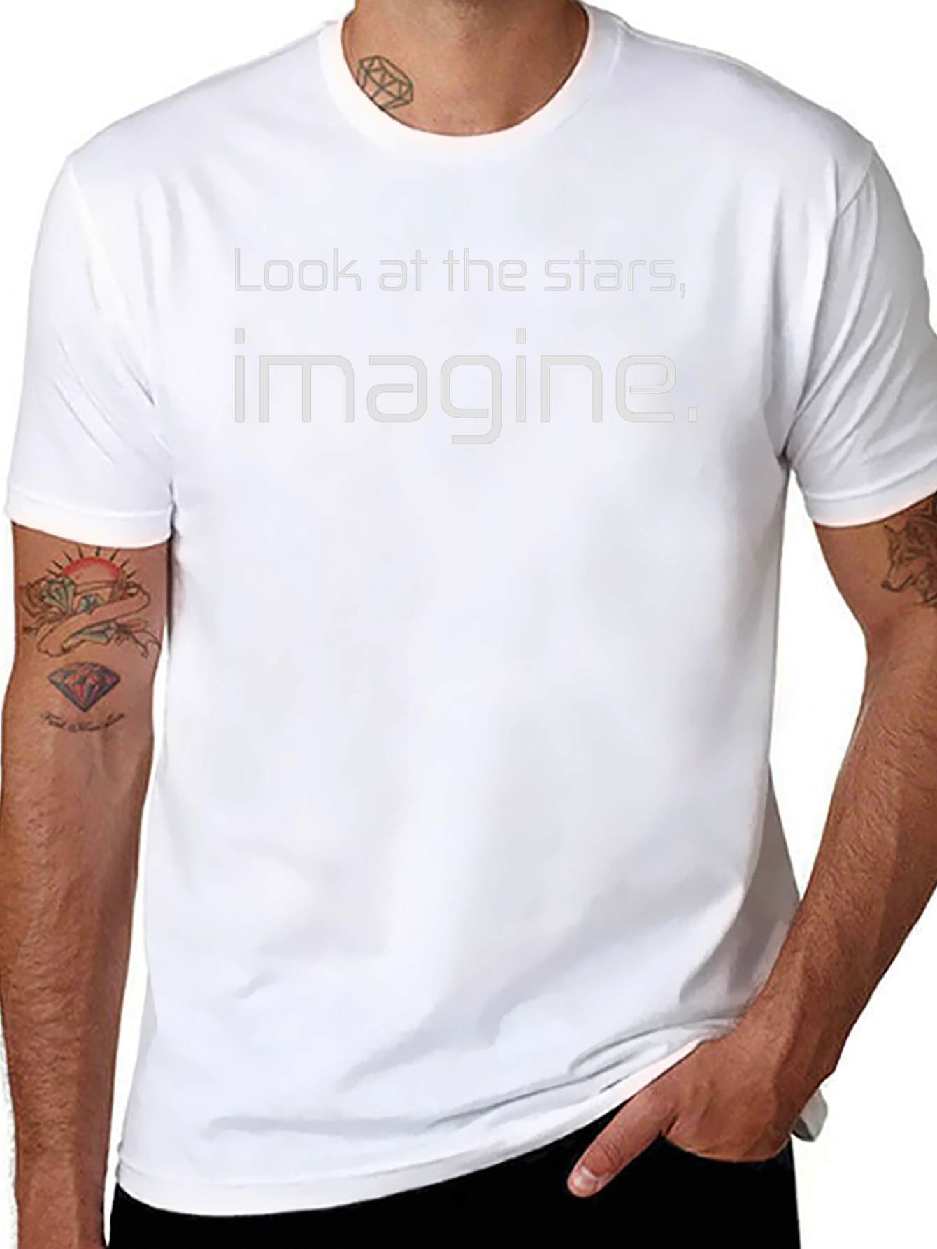 Imagine Stars Graphic Tee - Soft Black T-Shirt