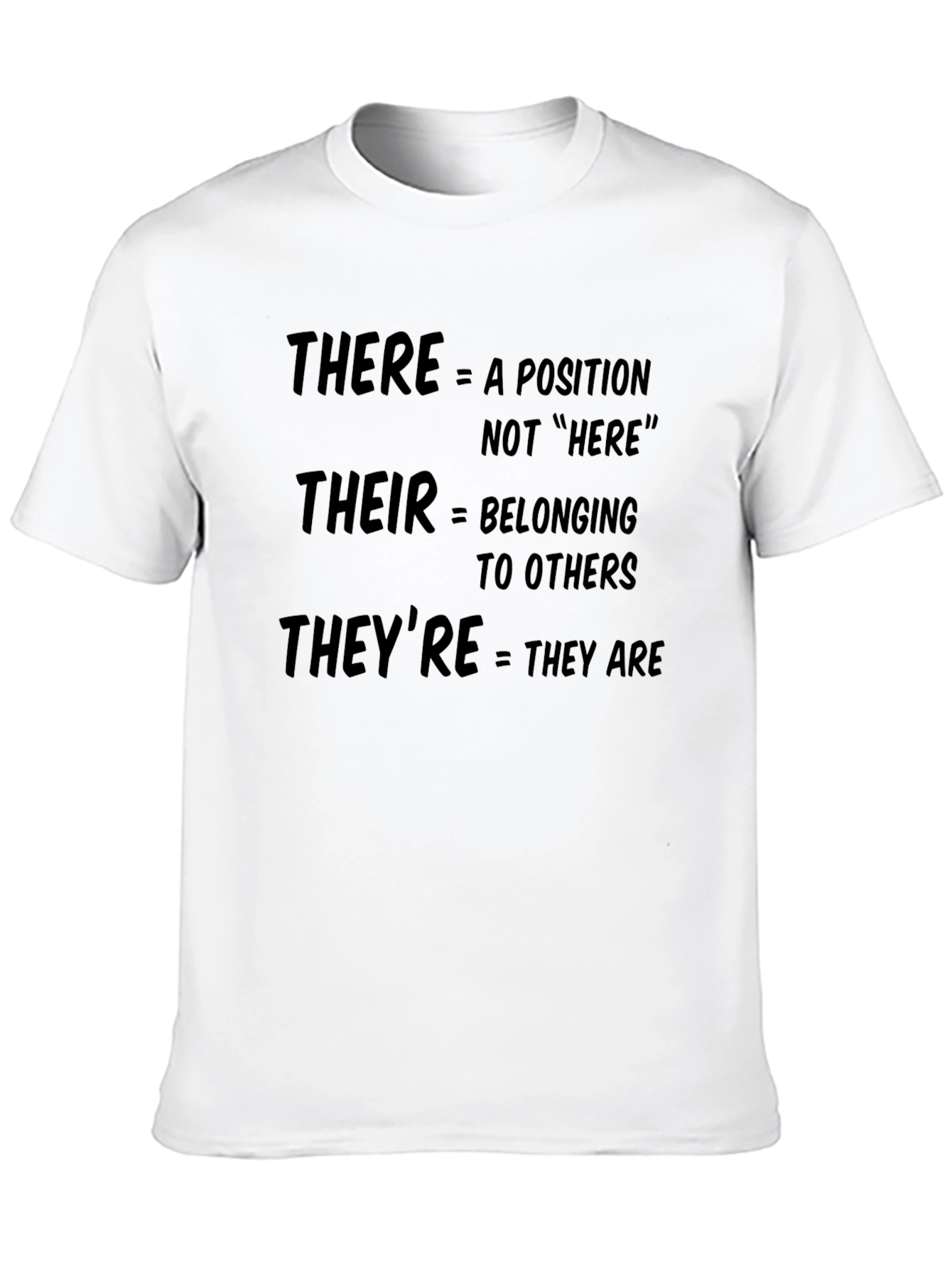 Grammar Humor T-Shirt: There Their Theyre Explained