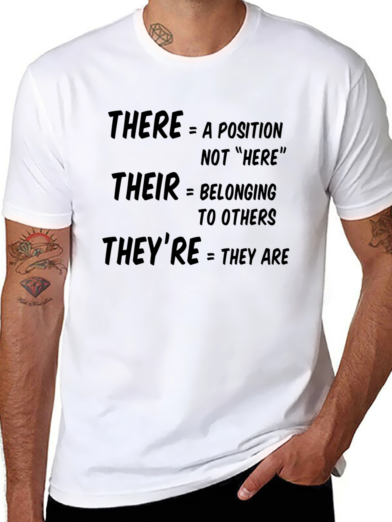 Grammar Humor T-Shirt: There Their Theyre Explained