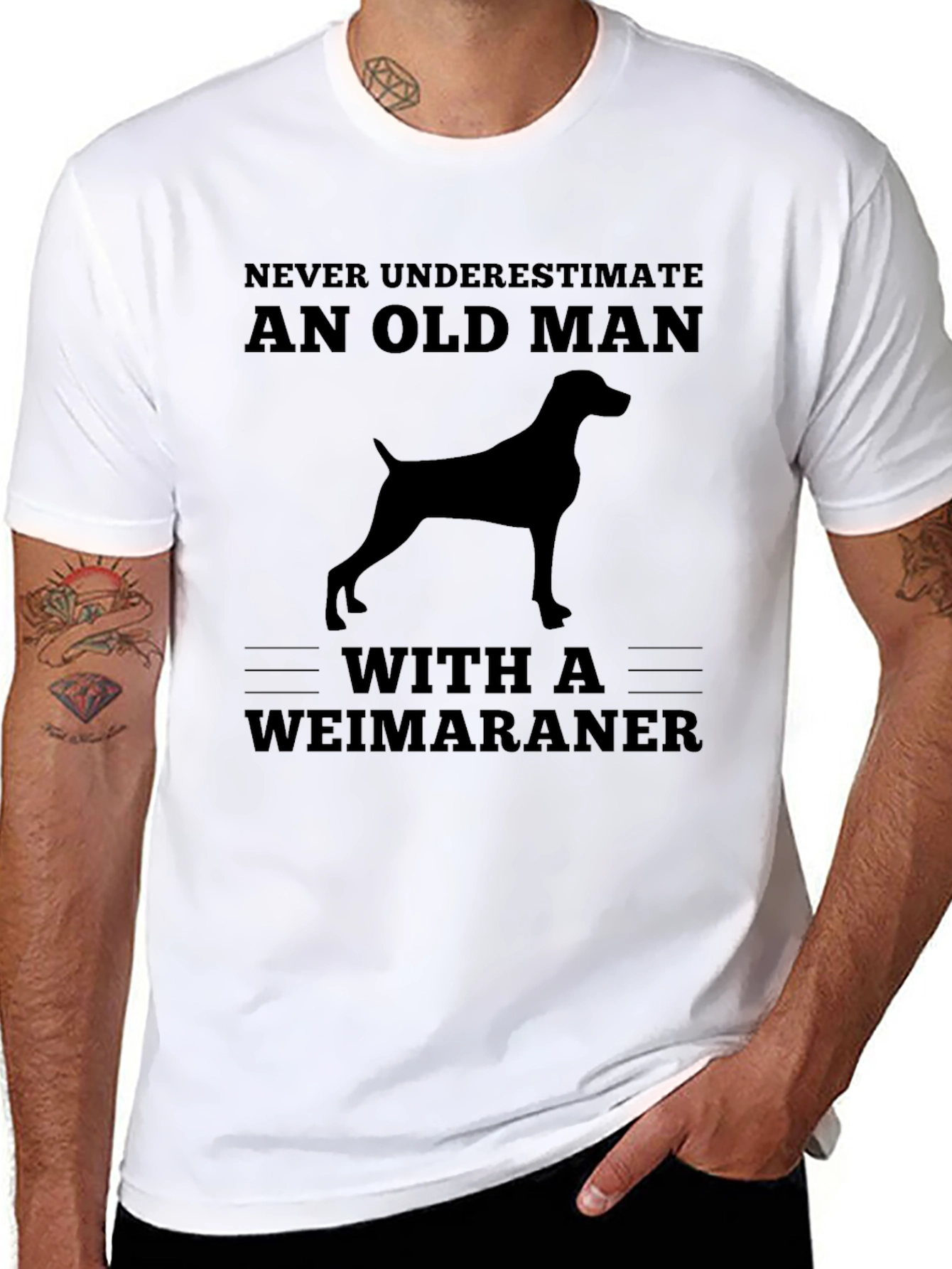 Weimaraner Dog Old Man T-Shirt