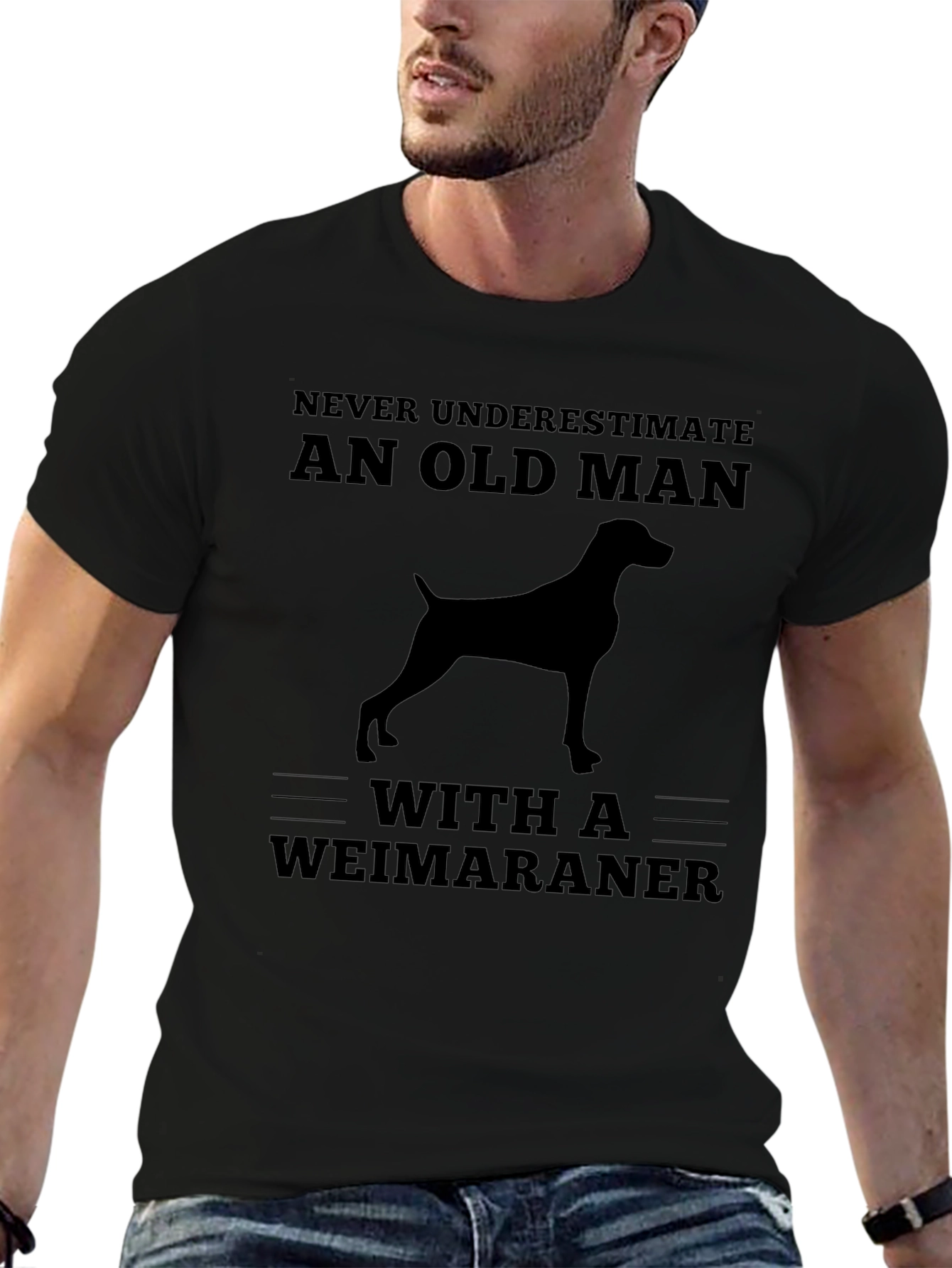 Weimaraner Dog Old Man T-Shirt