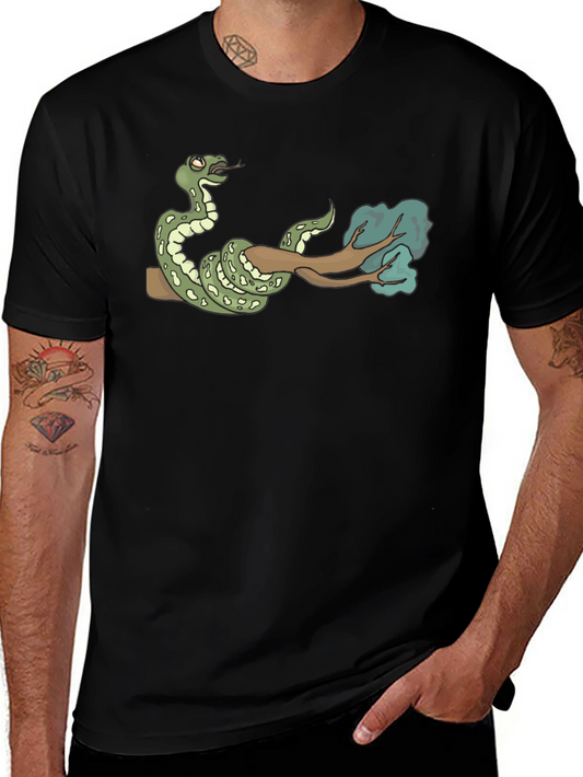 Snake On Branch Graphic T-Shirt - Cool Design!