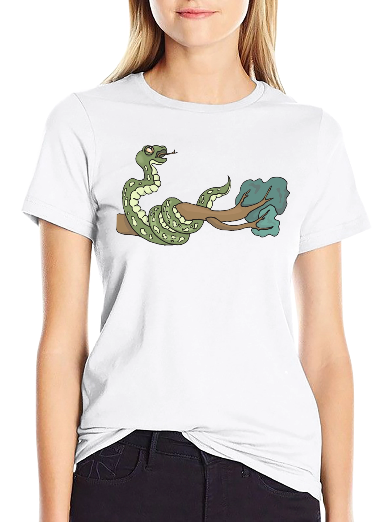 Snake On Branch Graphic T-Shirt - Cool Design!
