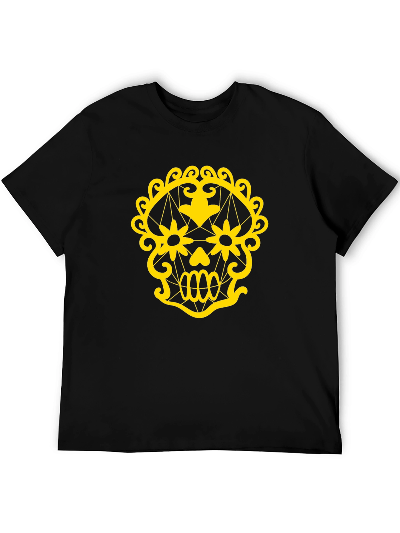 Skull Graphic Tee - Black Cotton T-Shirt