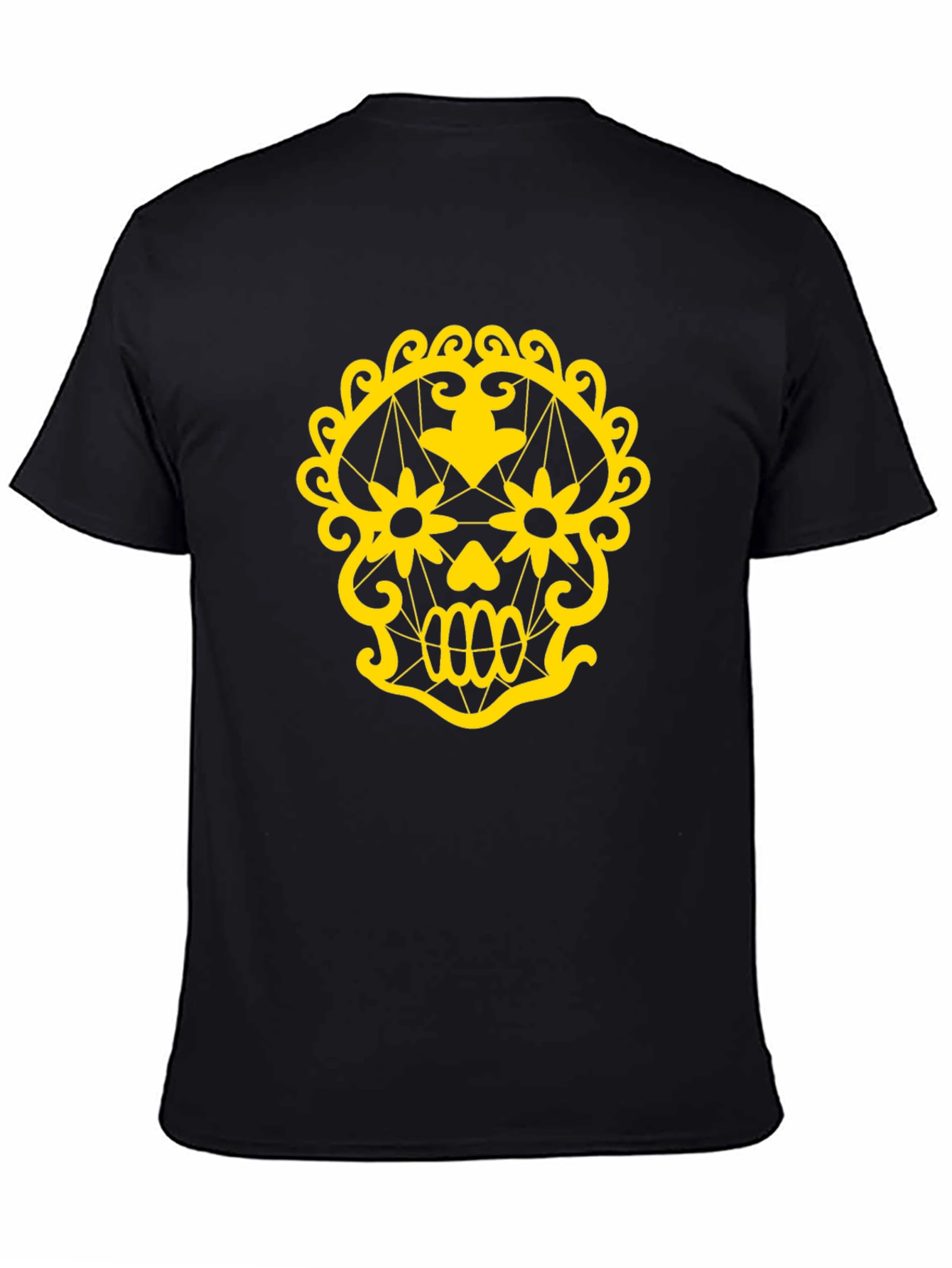 Skull Graphic Tee - Black Cotton T-Shirt