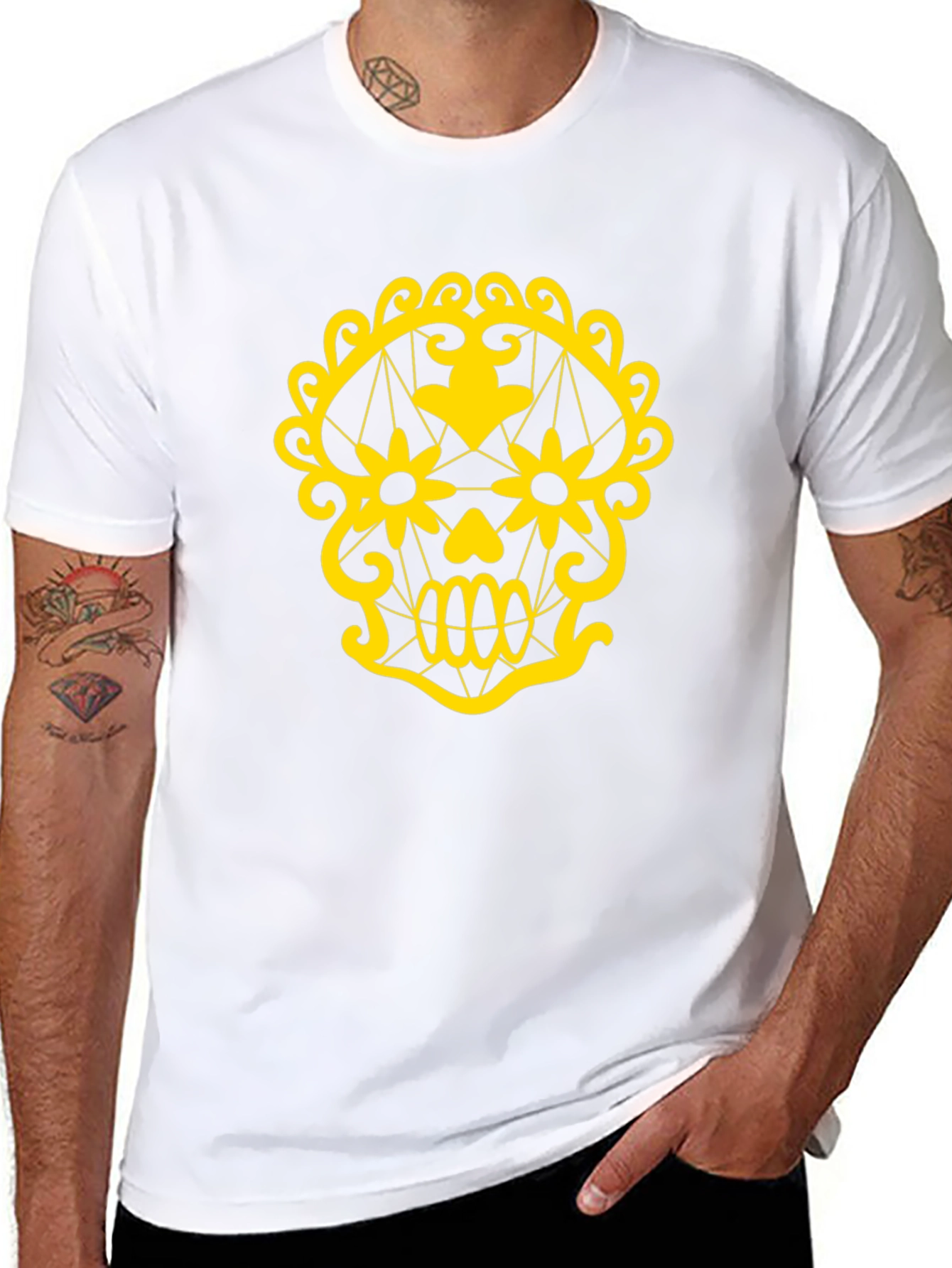 Skull Graphic Tee - Black Cotton T-Shirt