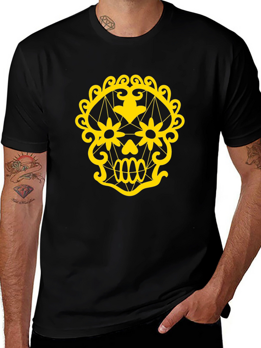 Skull Graphic Tee - Black Cotton T-Shirt