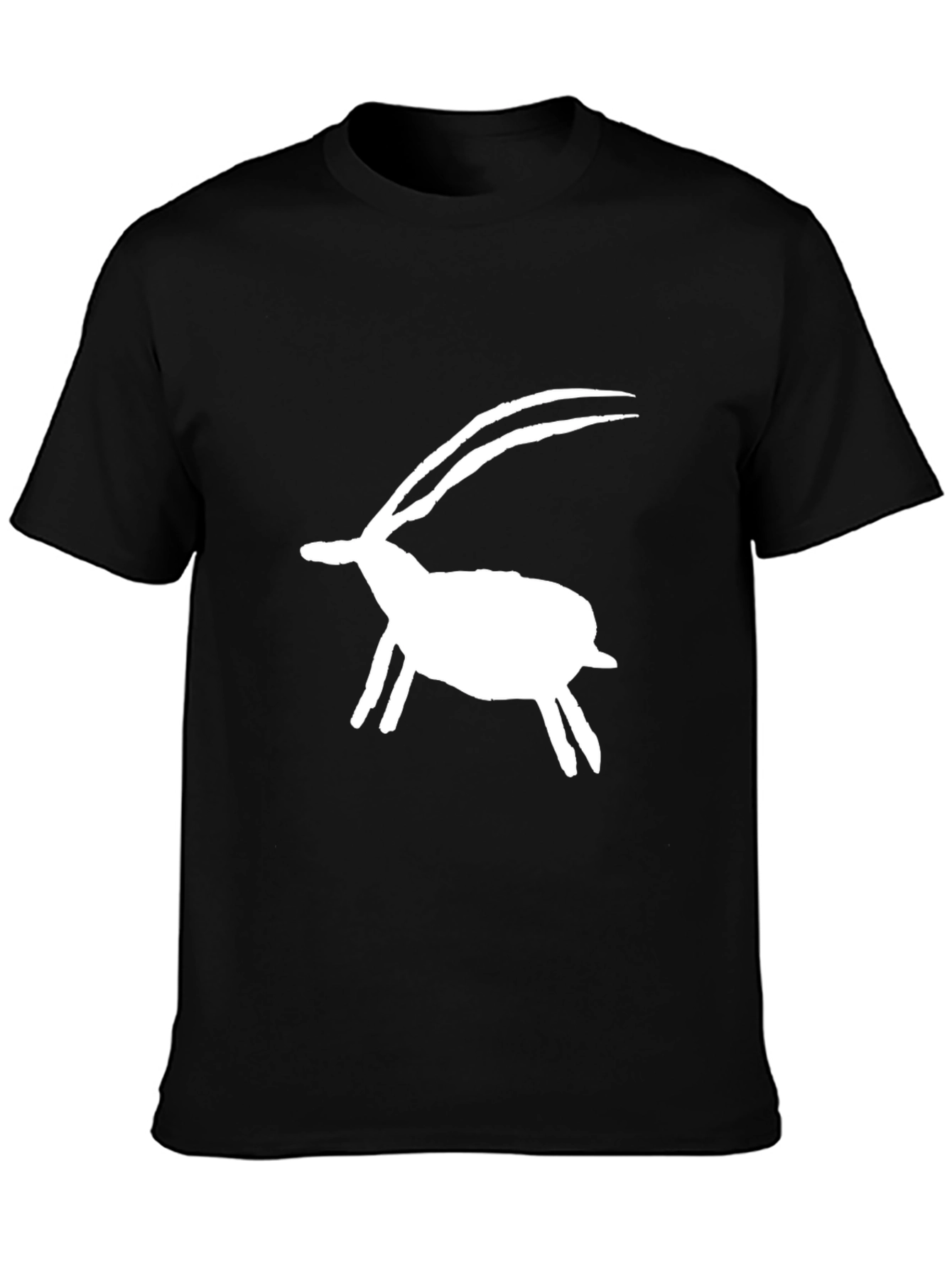 Black Tee with White Gazelle Graphic