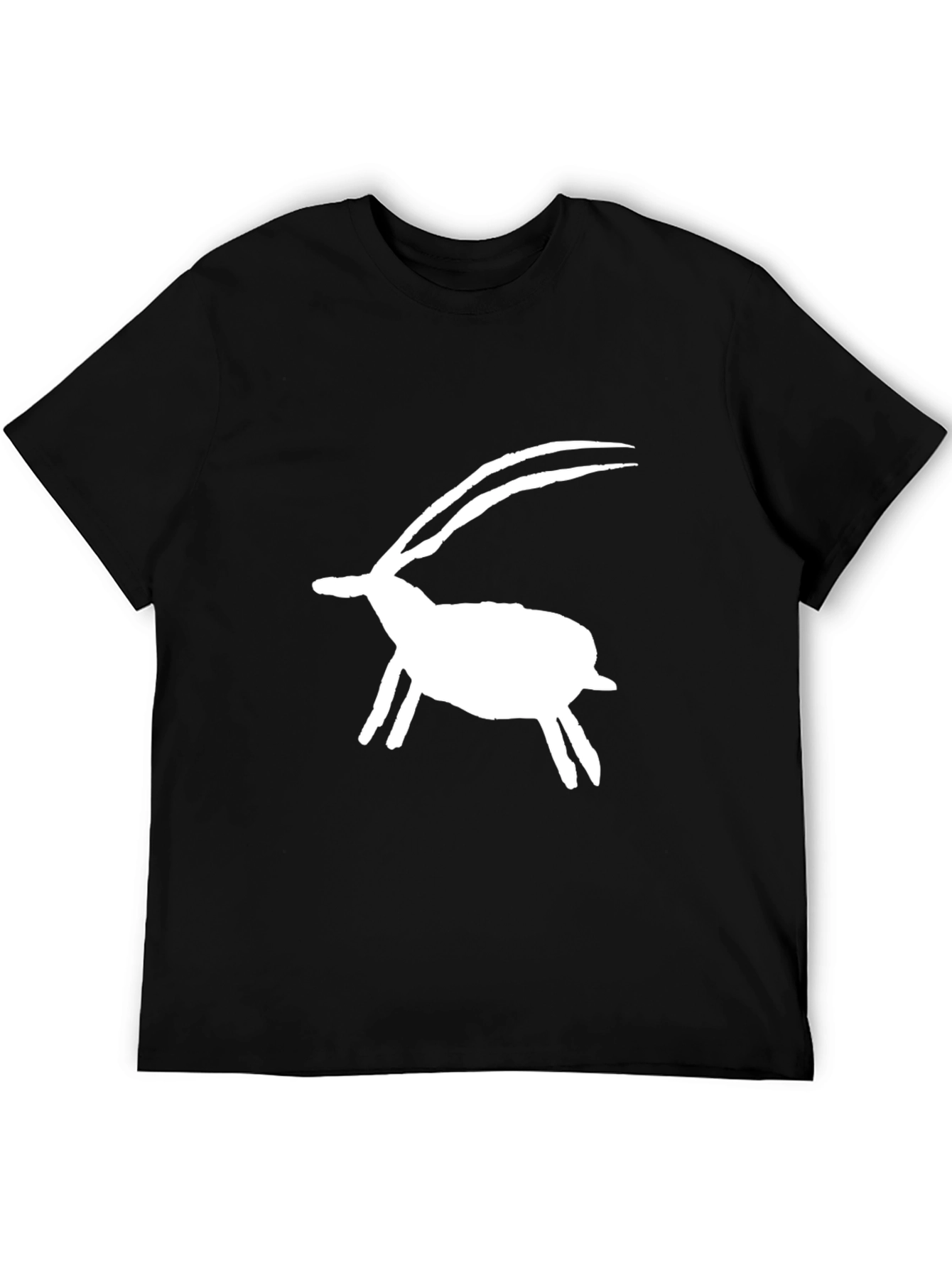 Black Tee with White Gazelle Graphic