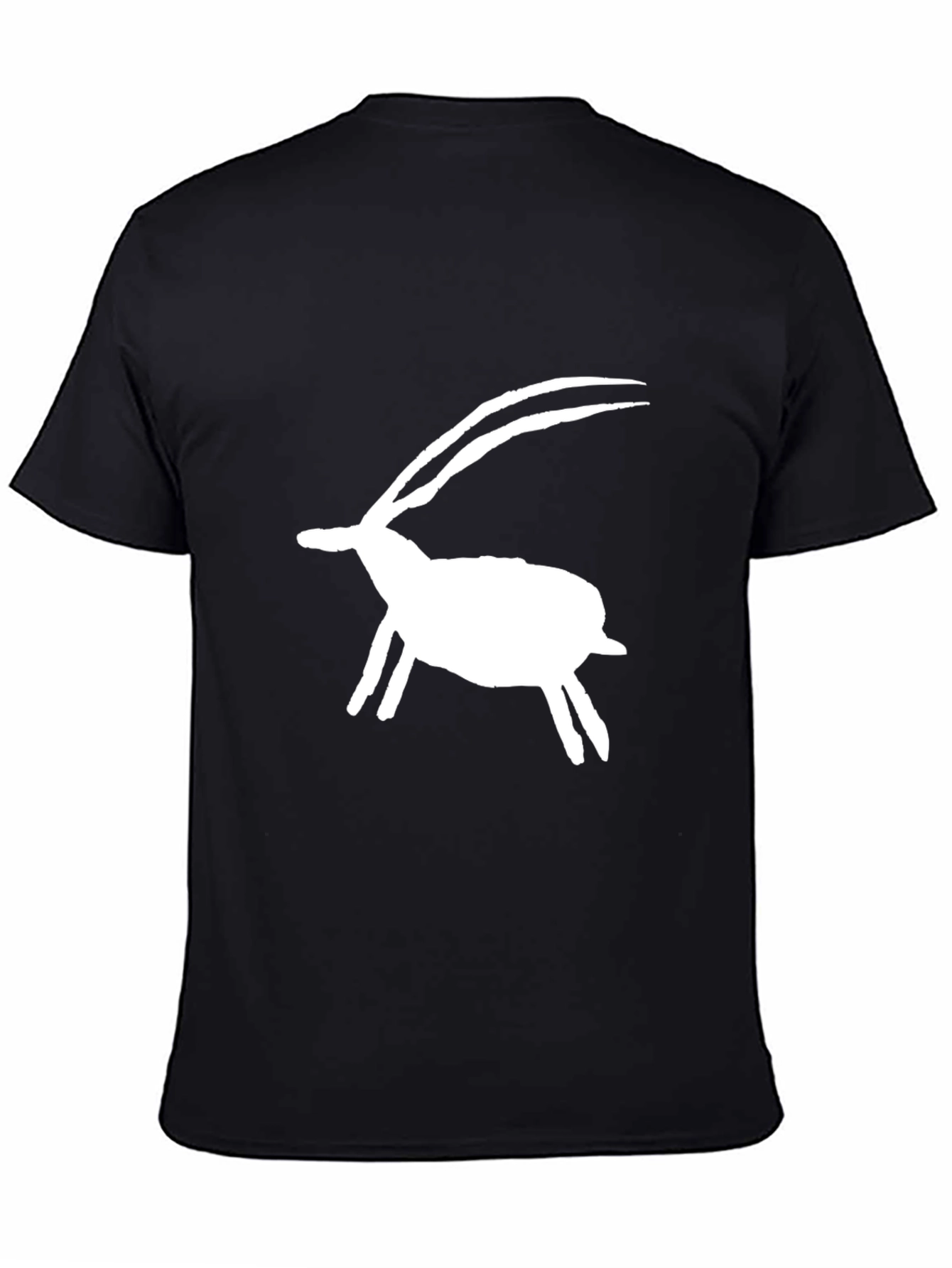 Black Tee with White Gazelle Graphic