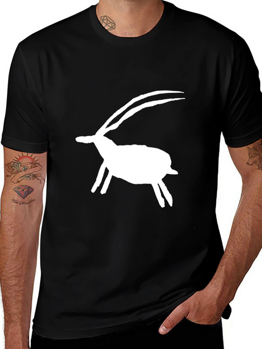 Black Tee with White Gazelle Graphic