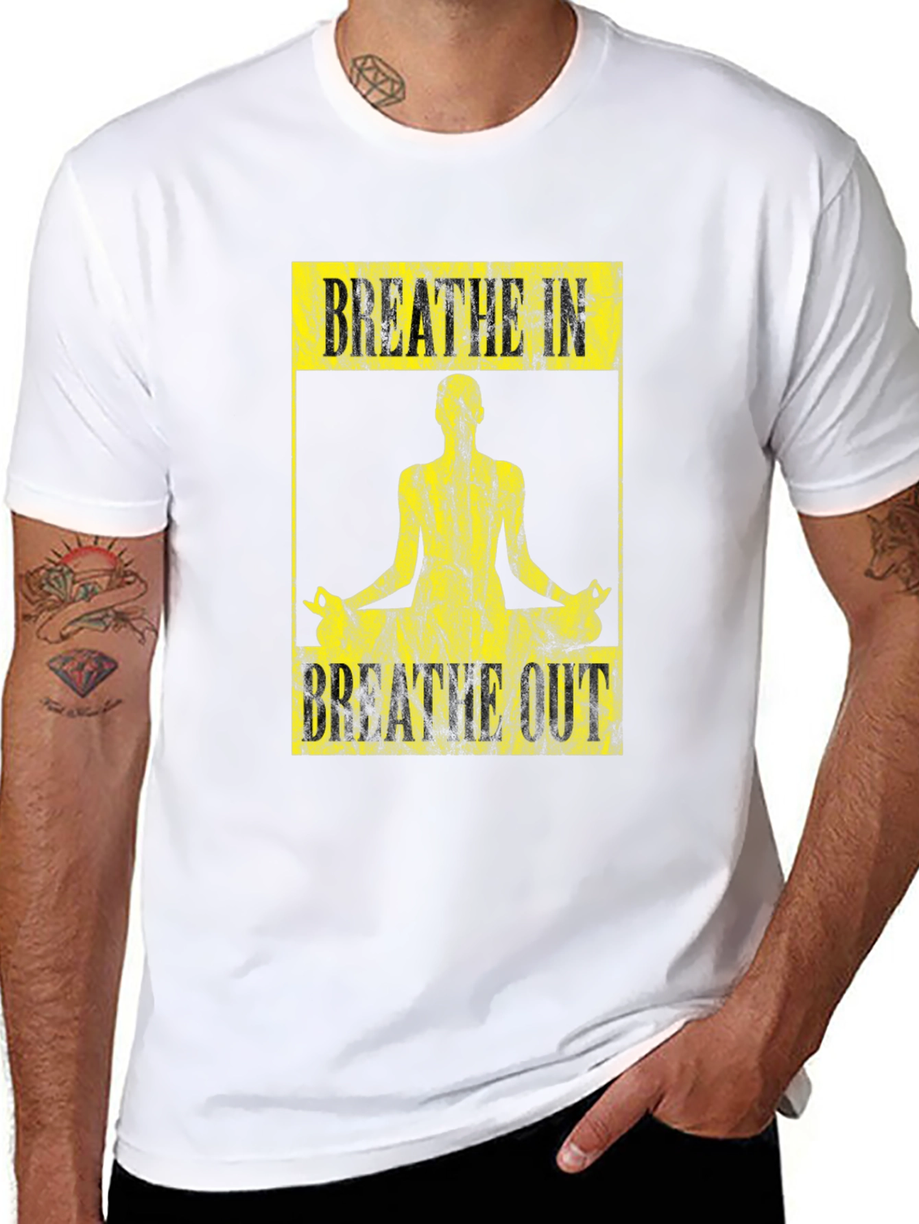 Breathe In Breathe Out Yoga Black T-Shirt