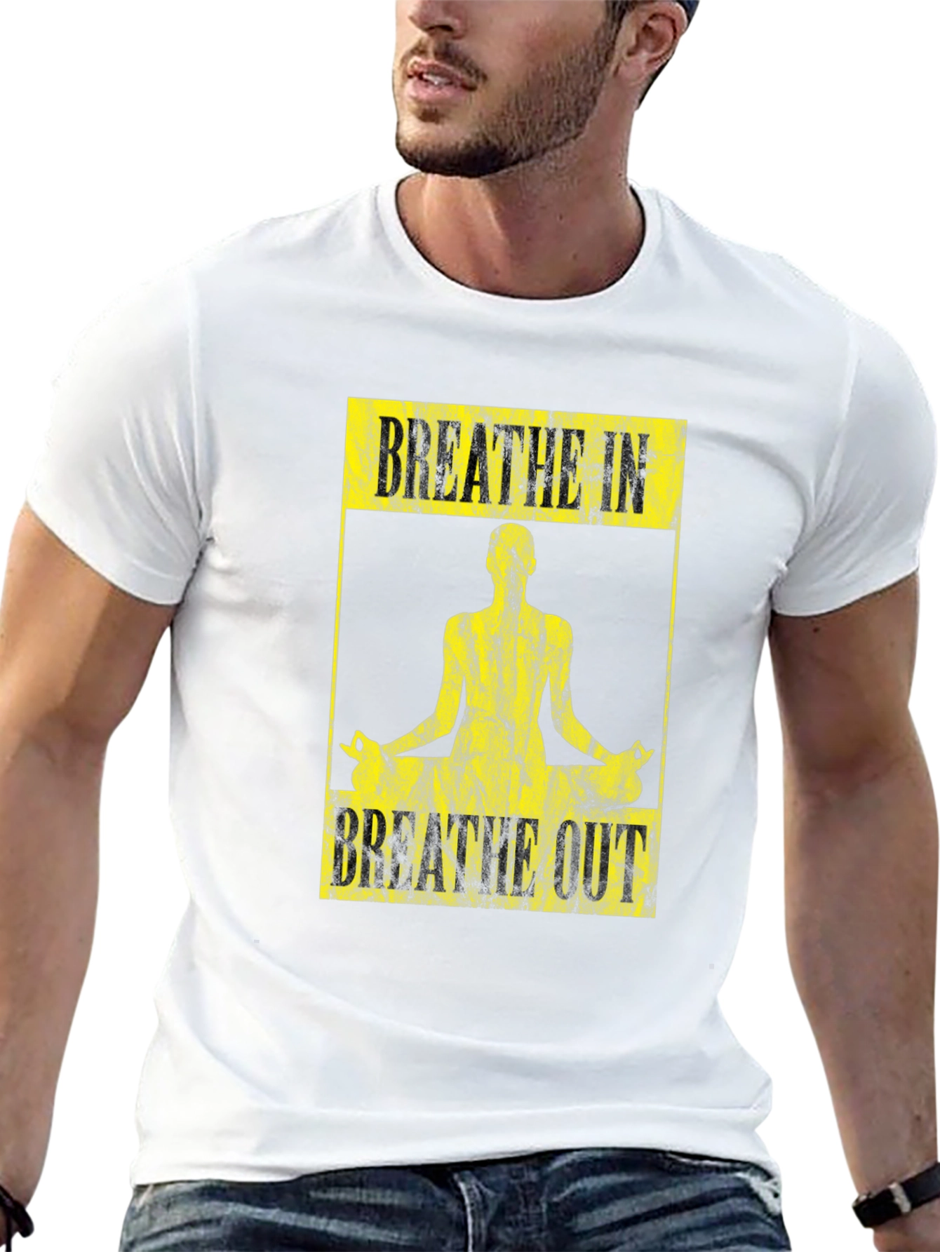 Breathe In Breathe Out Yoga Black T-Shirt