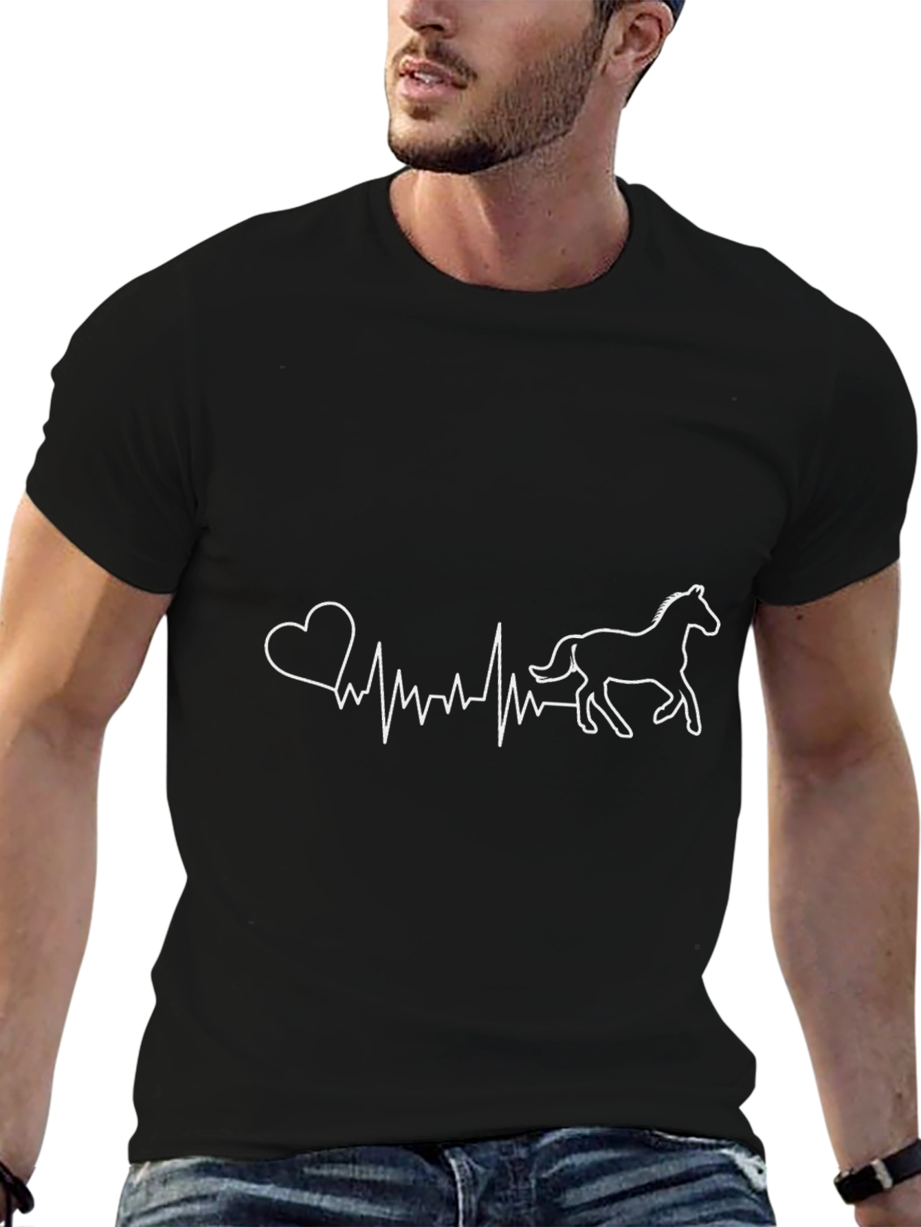 Horse Lover Heartbeat T-Shirt - Equestrian Style