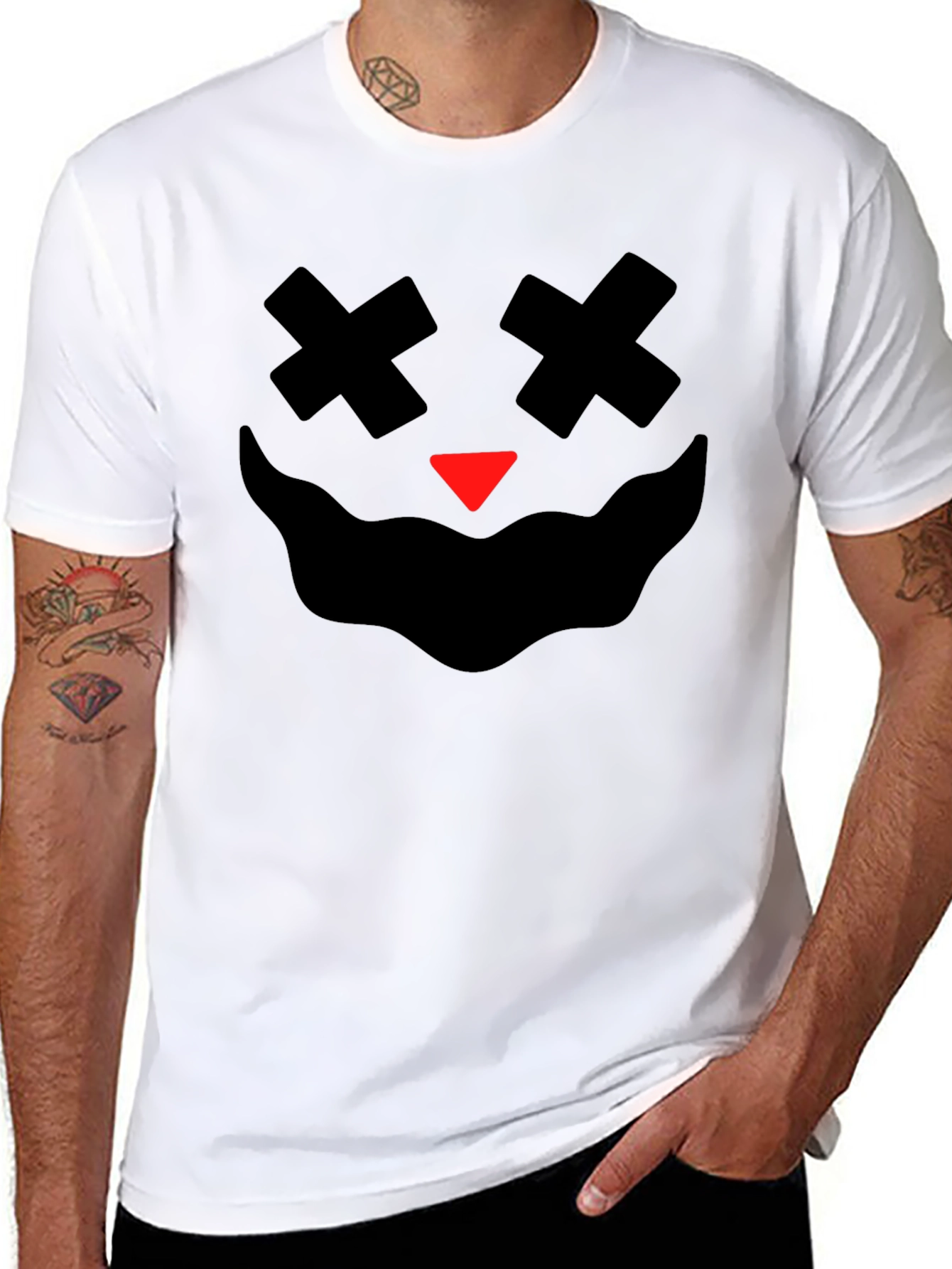Spooky Face Graphic Tee - Black