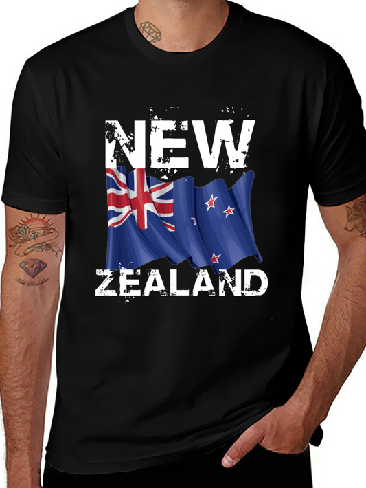 New Zealand Flag Graphic Print T-Shirt