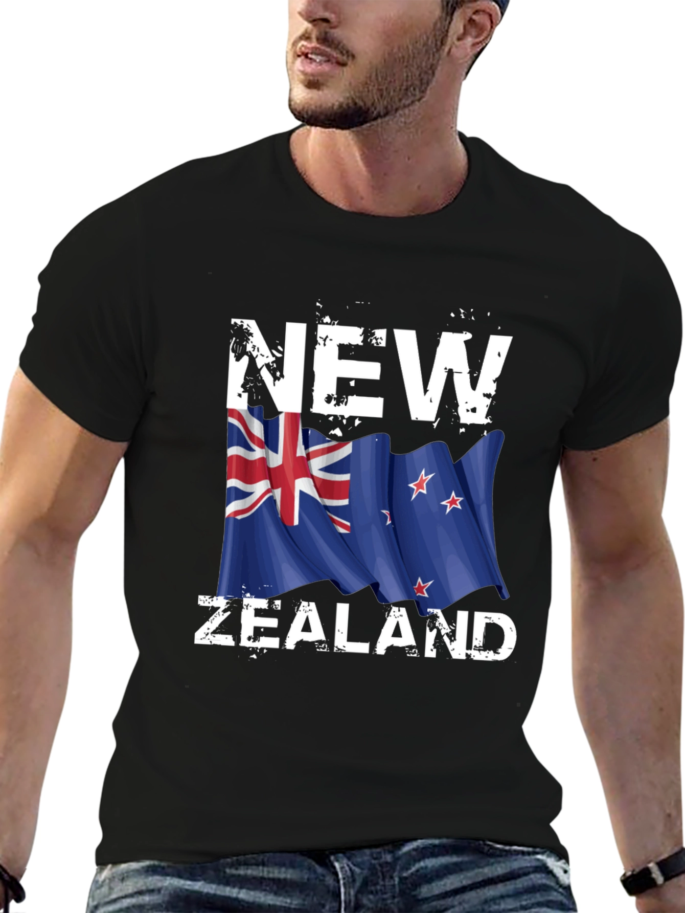 New Zealand Flag Graphic Print T-Shirt
