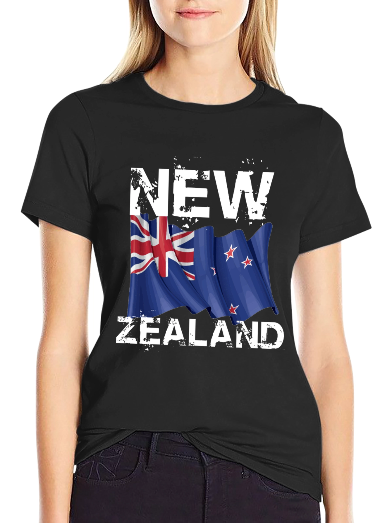 New Zealand Flag Graphic Print T-Shirt