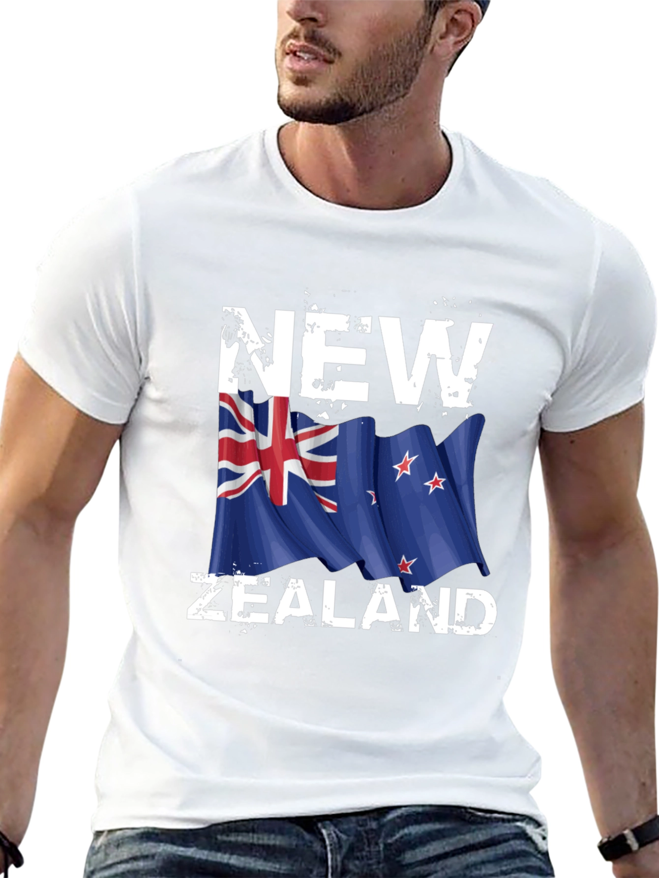 New Zealand Flag Graphic Print T-Shirt