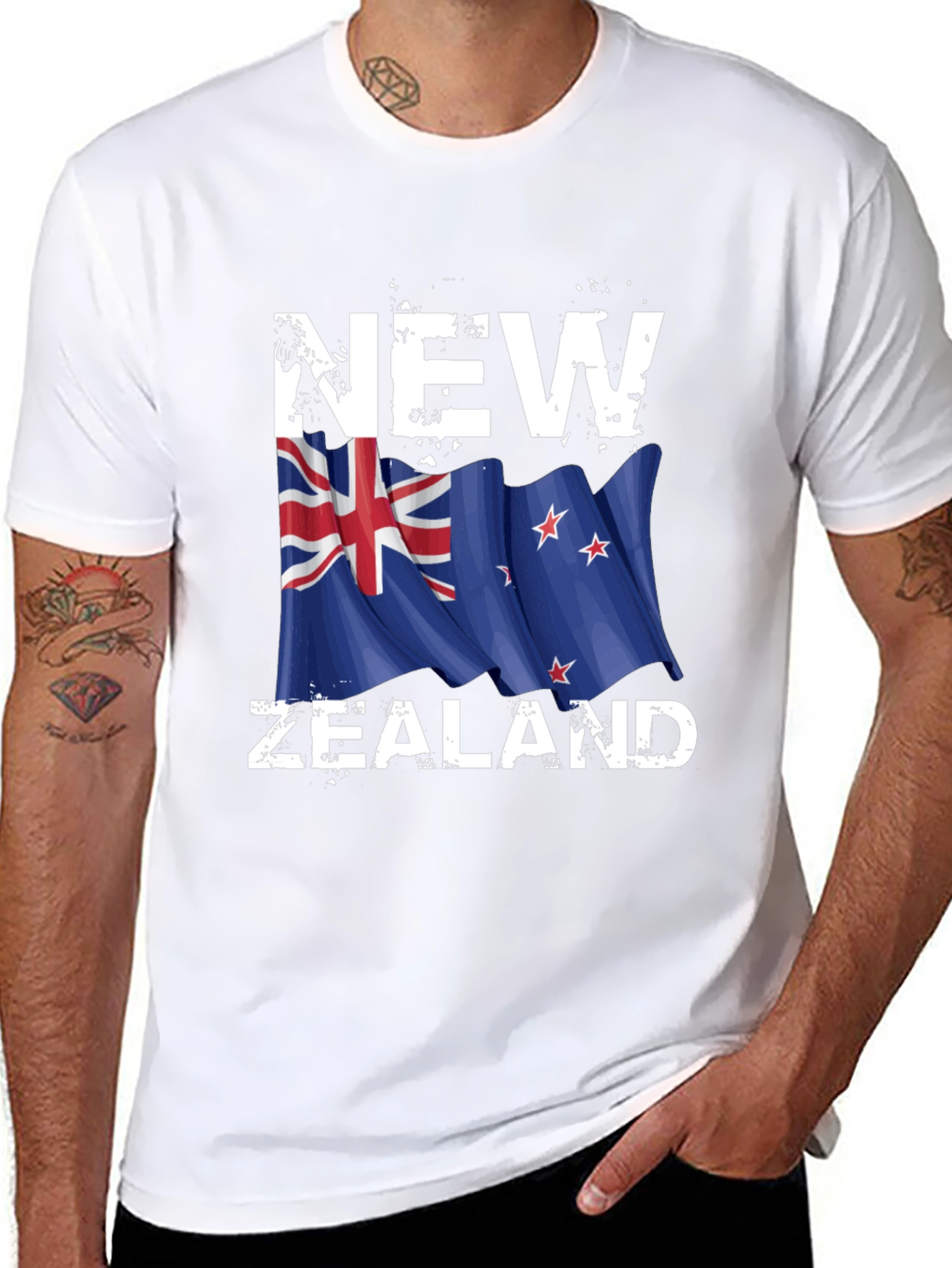 New Zealand Flag Graphic Print T-Shirt
