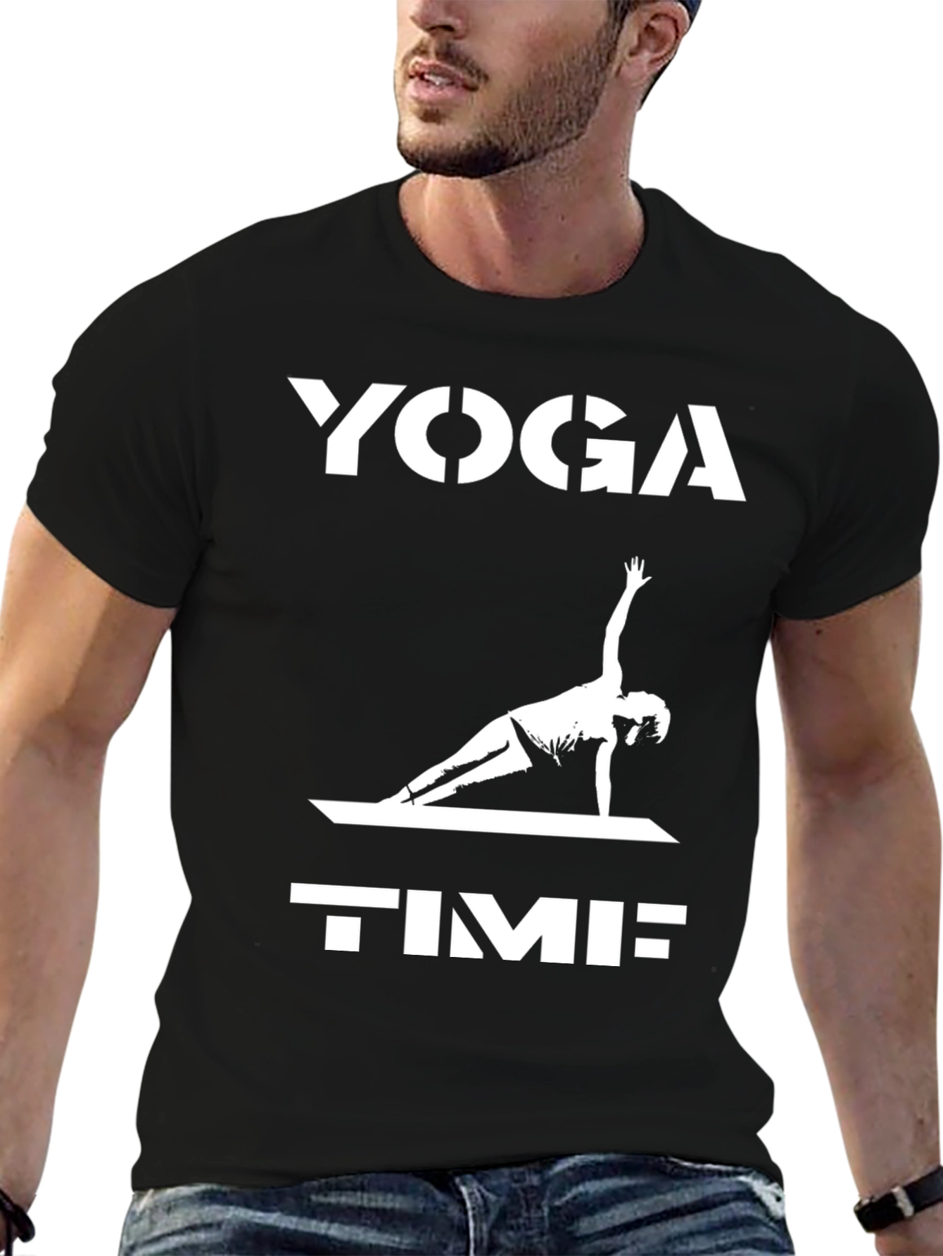 Yoga Time T-Shirt Black Cotton Tee