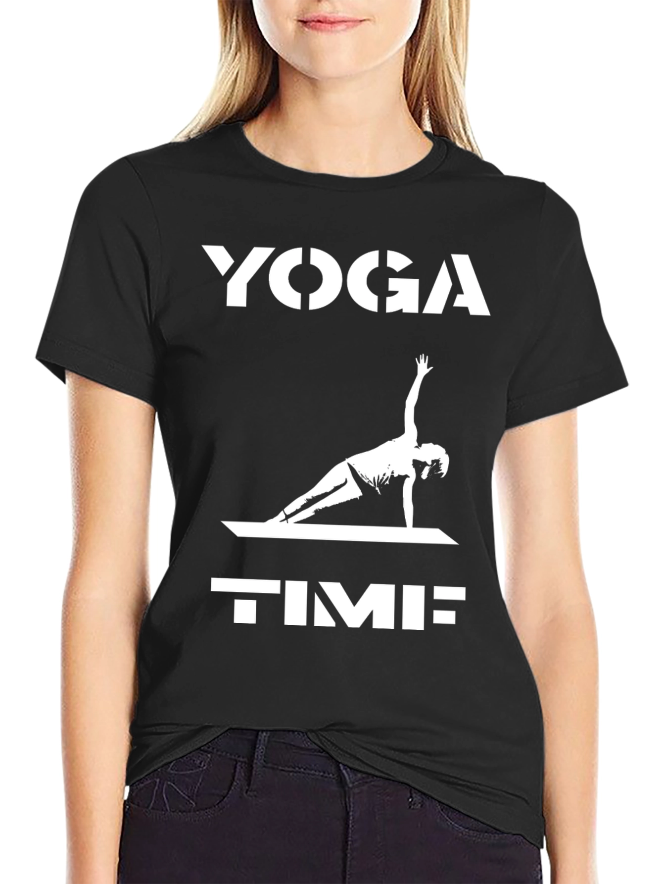 Yoga Time T-Shirt Black Cotton Tee