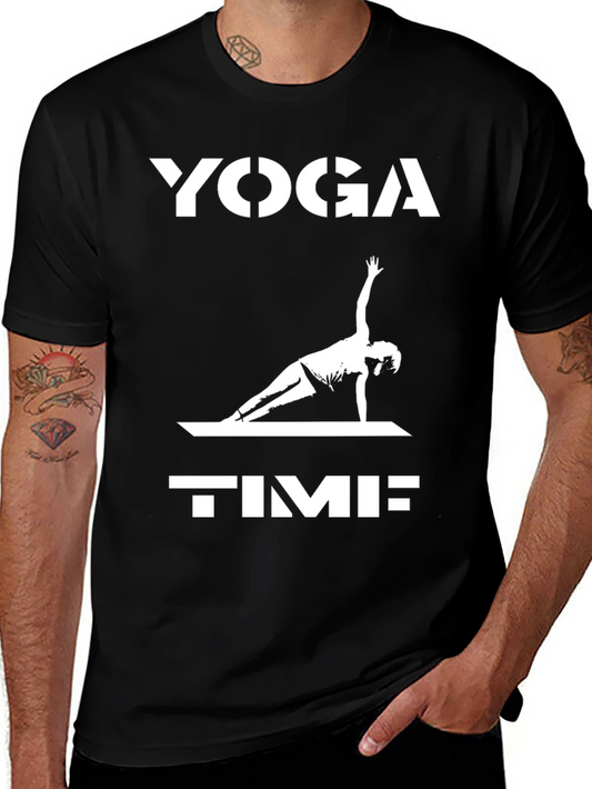 Yoga Time T-Shirt Black Cotton Tee