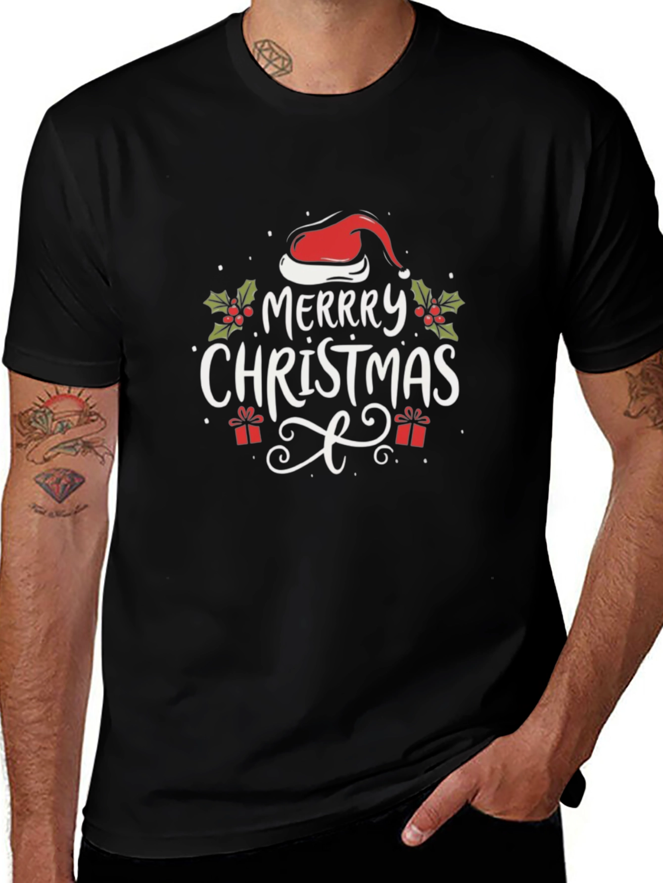 Festive Merry Christmas Graphic T-Shirt