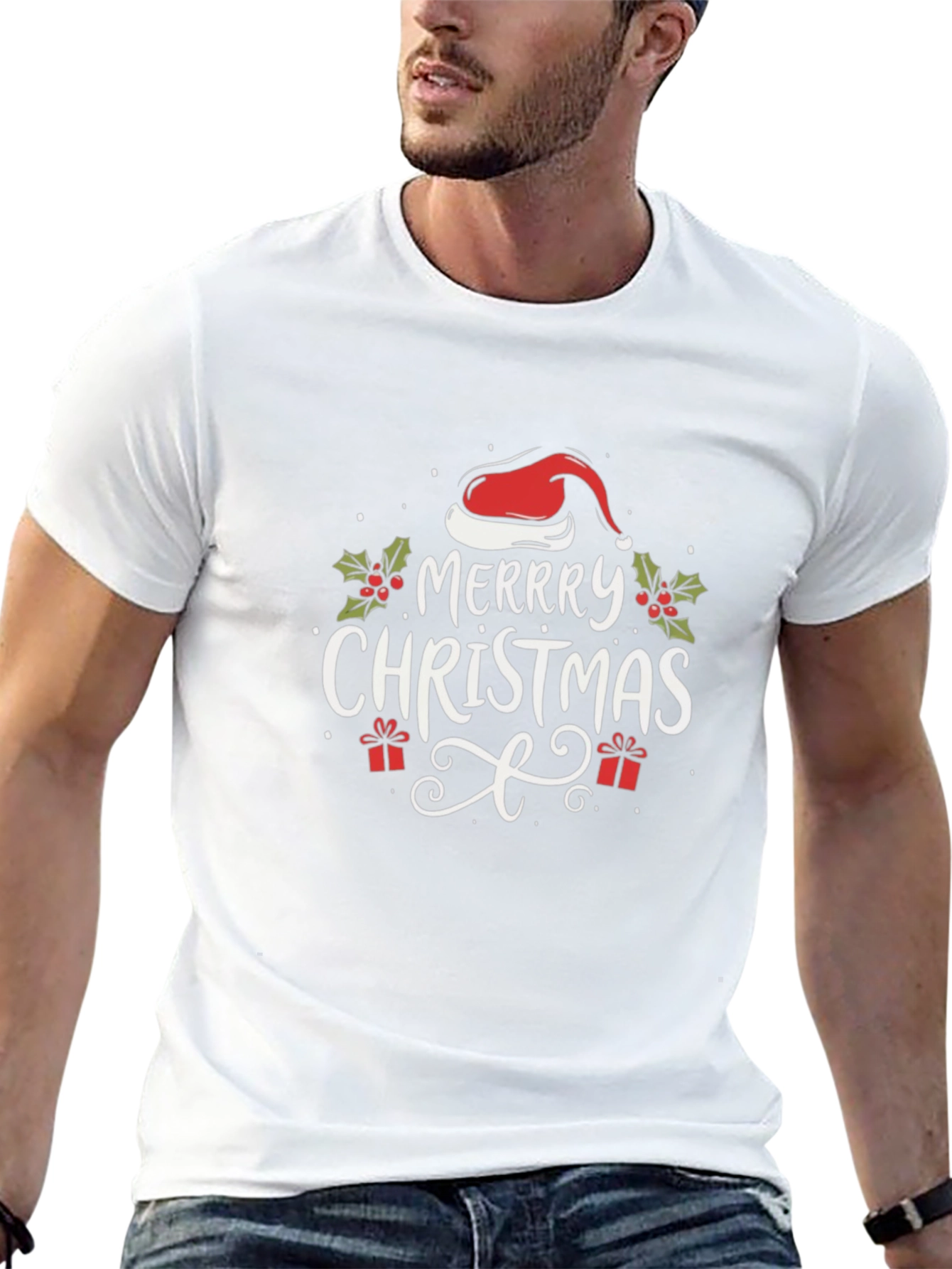 Festive Merry Christmas Graphic T-Shirt