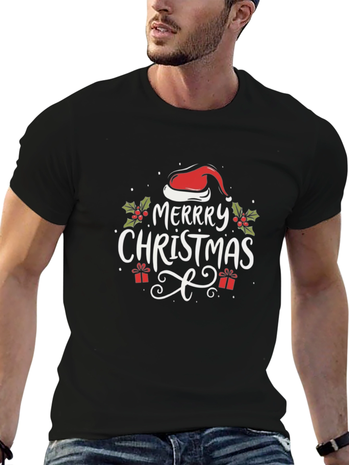 Festive Merry Christmas Graphic T-Shirt
