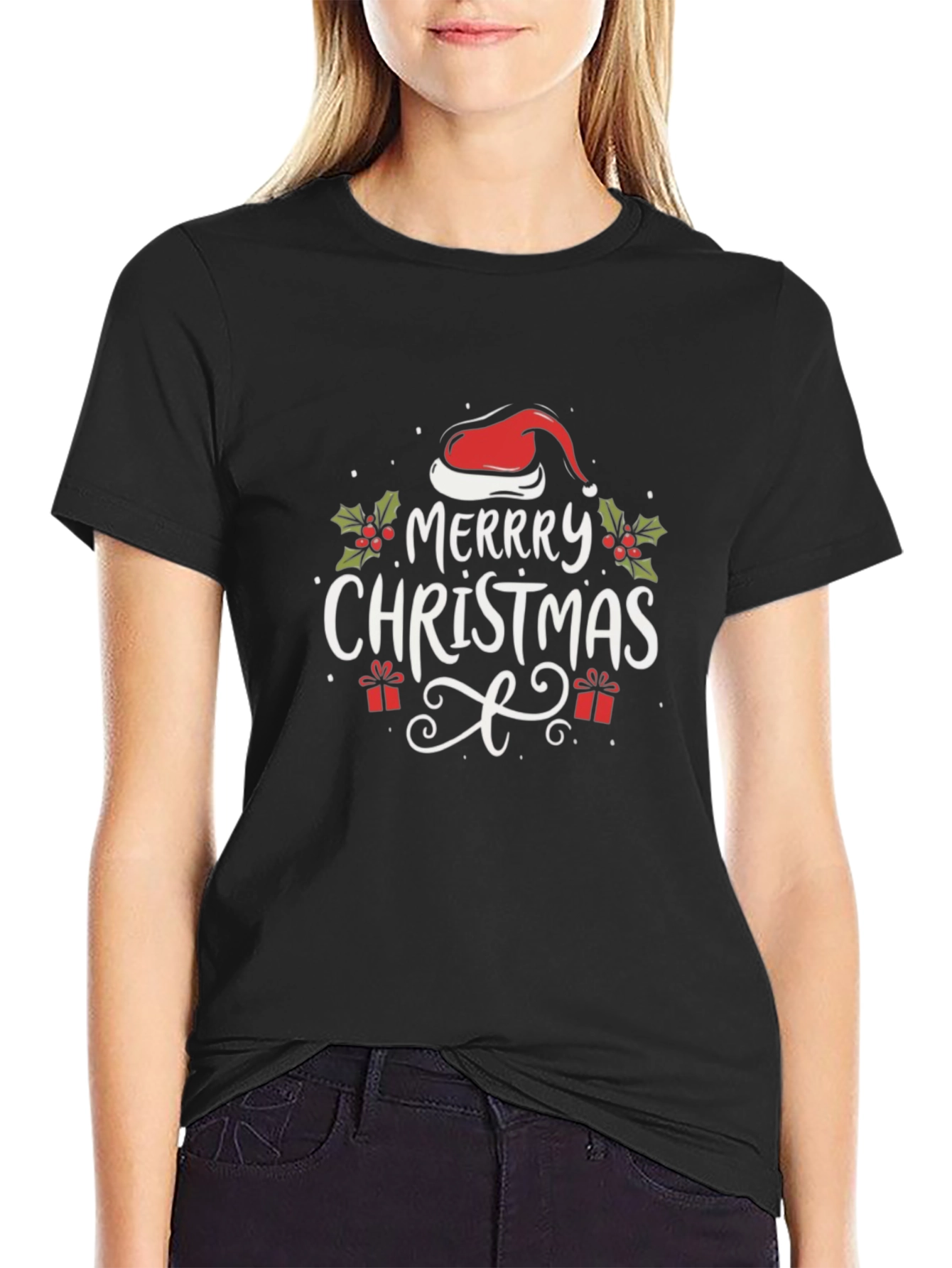 Festive Merry Christmas Graphic T-Shirt