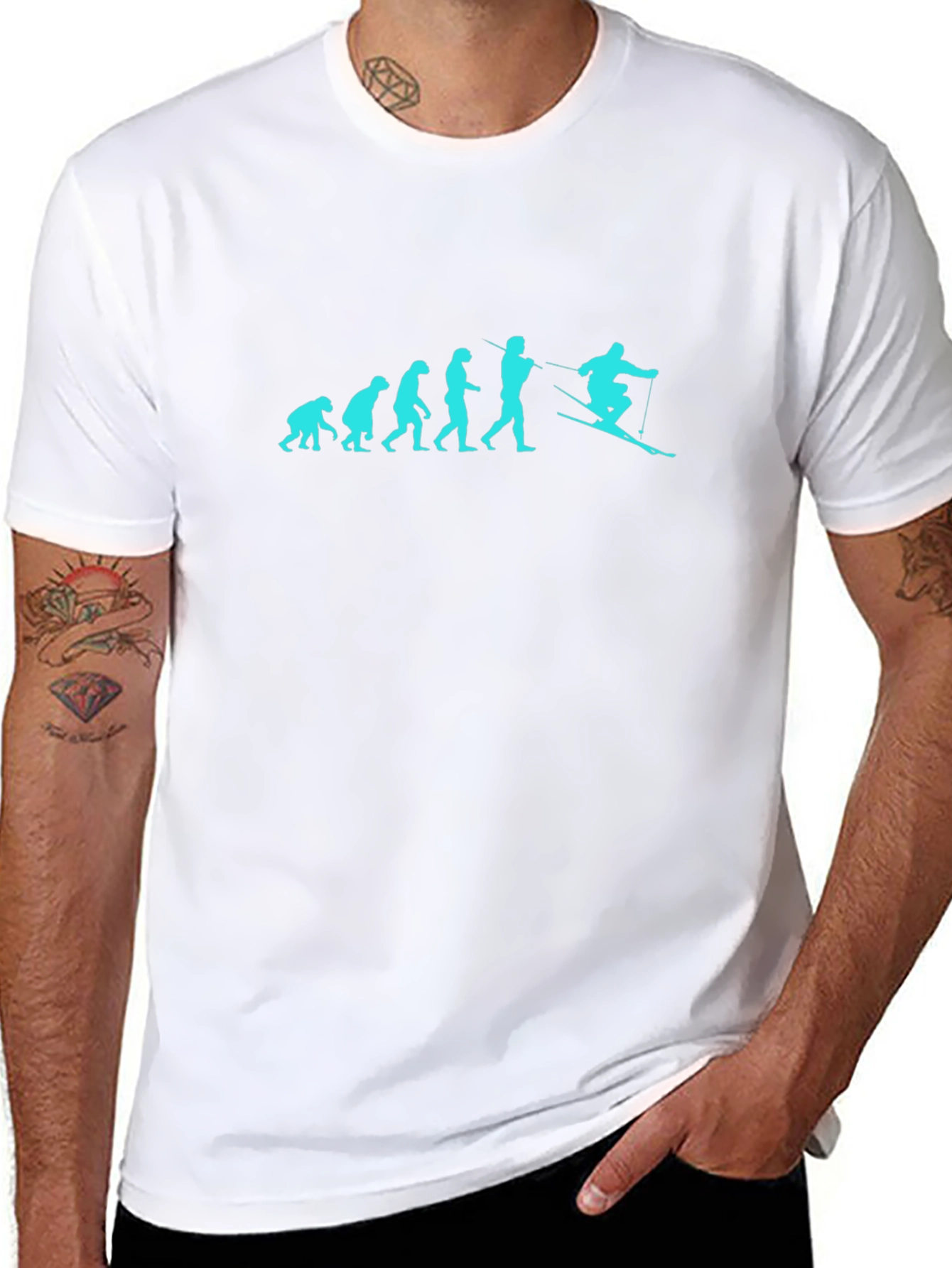 Evolution of Skiing T-Shirt - Black