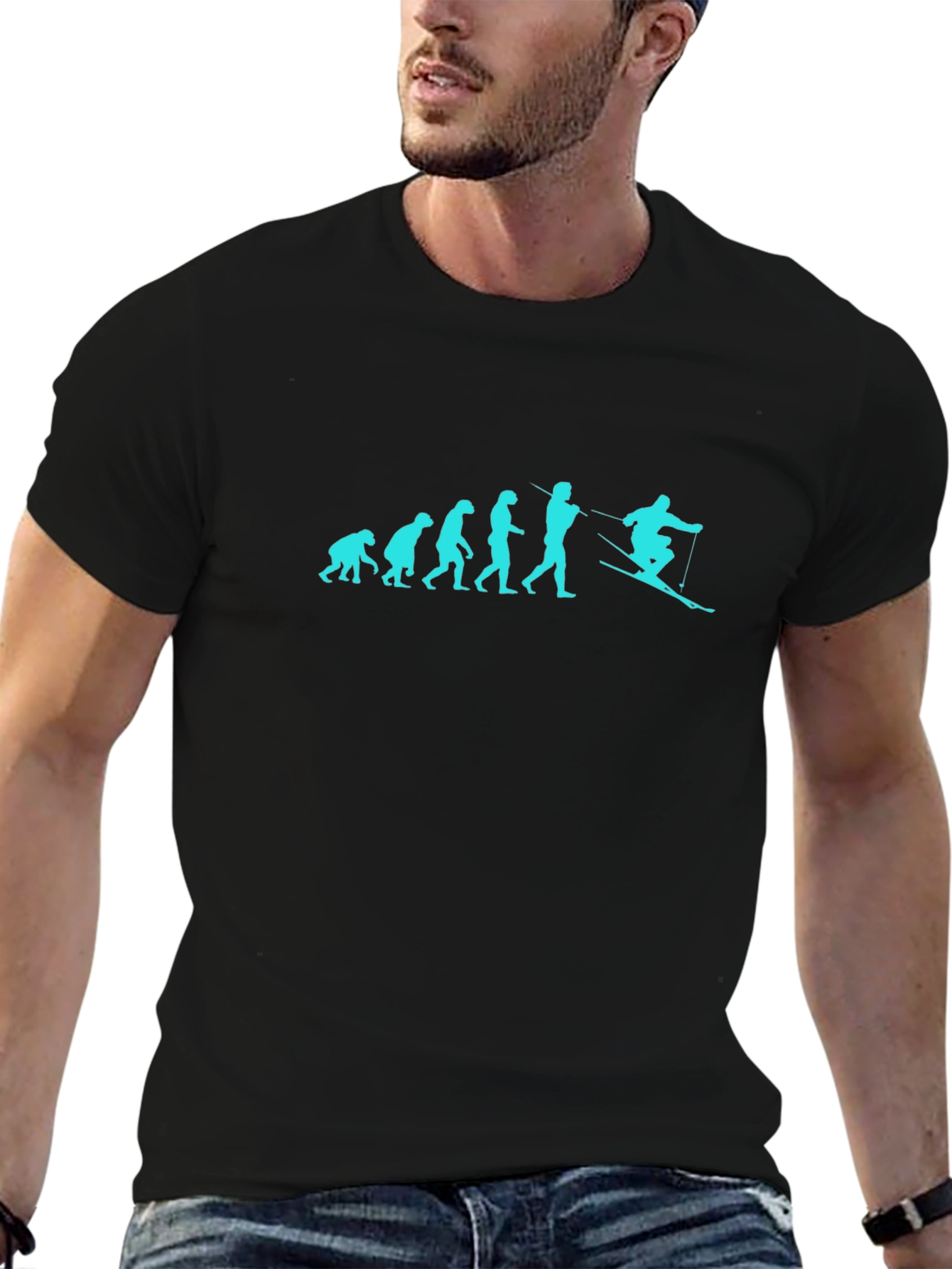 Evolution of Skiing T-Shirt - Black