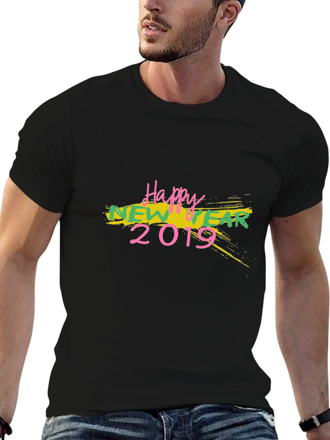 Happy New Year 2019 Black T-Shirt