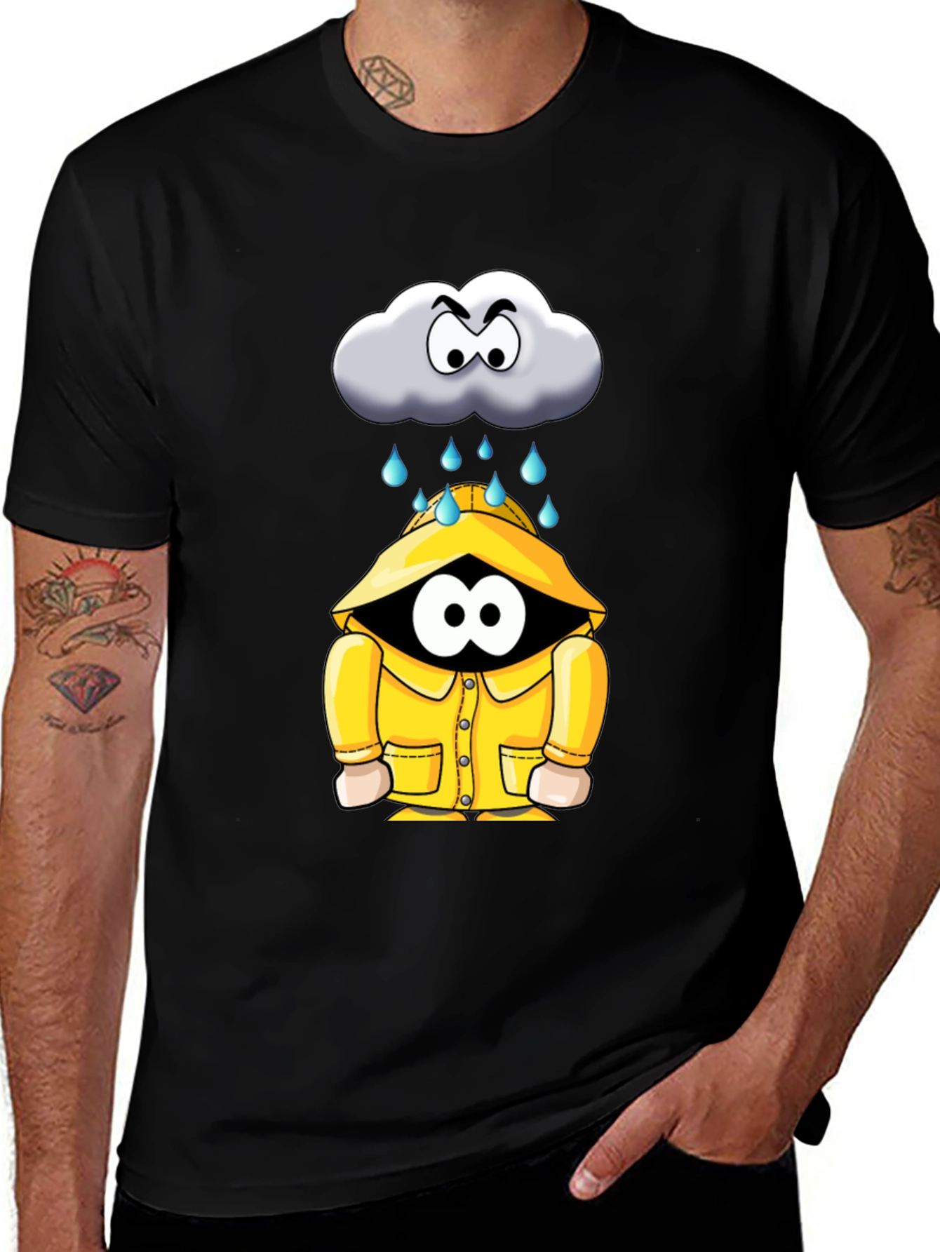Rain Cloud Cartoon Graphic Tee