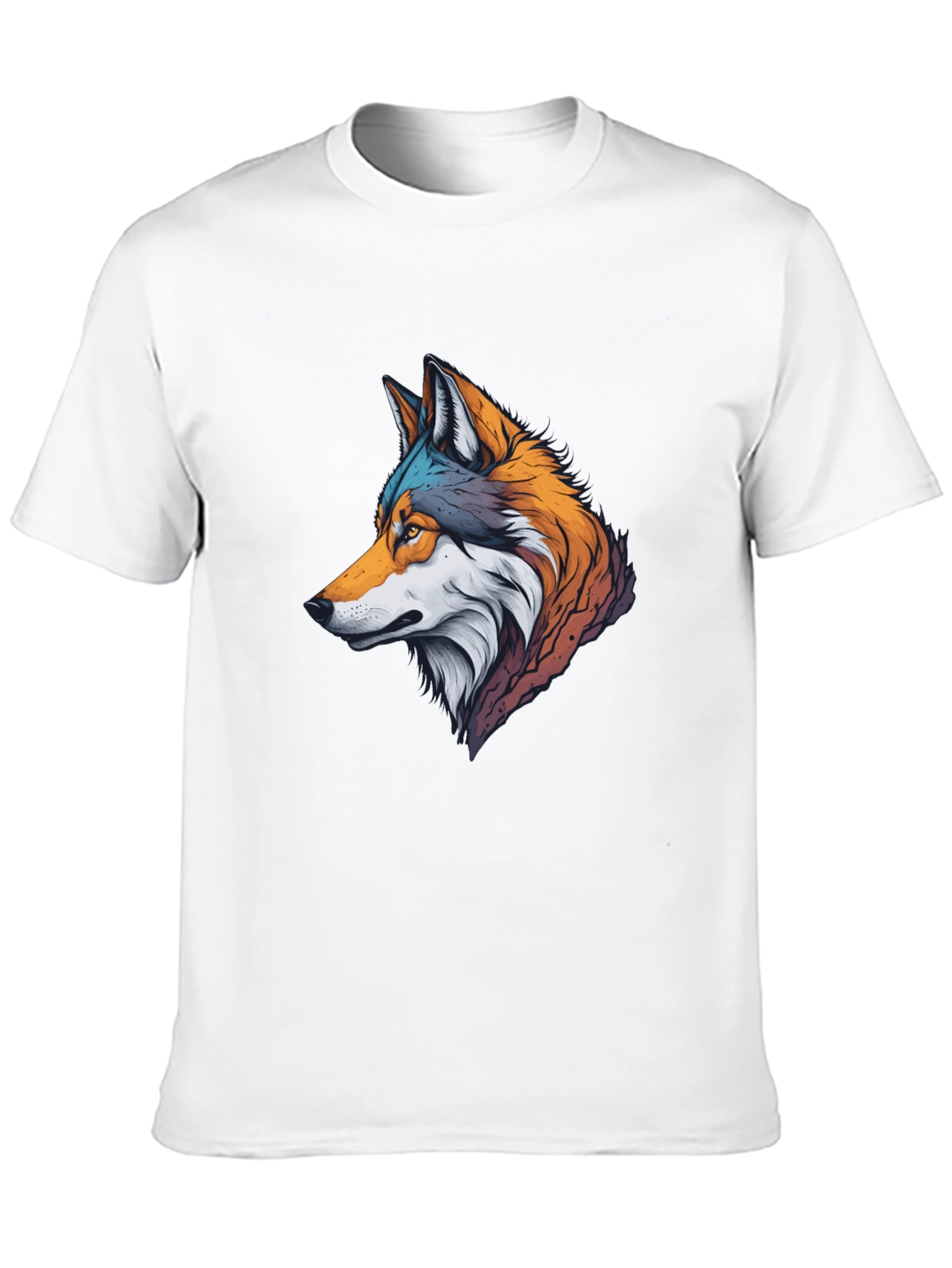 Stylish Wolf Graphic Black T-Shirt